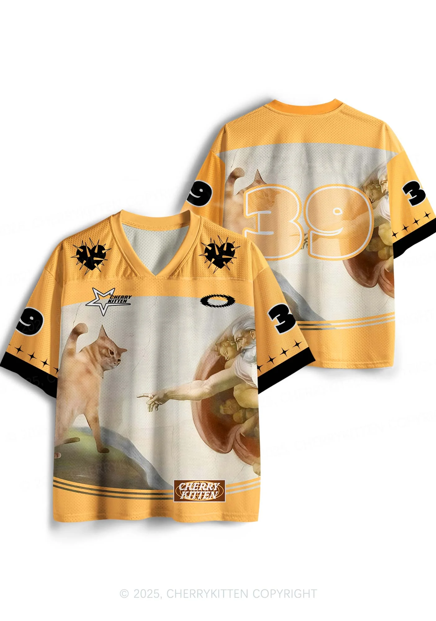 Custom God Give Cat Y2K Sport Jersey Shirts Cherrykitten - Image 3