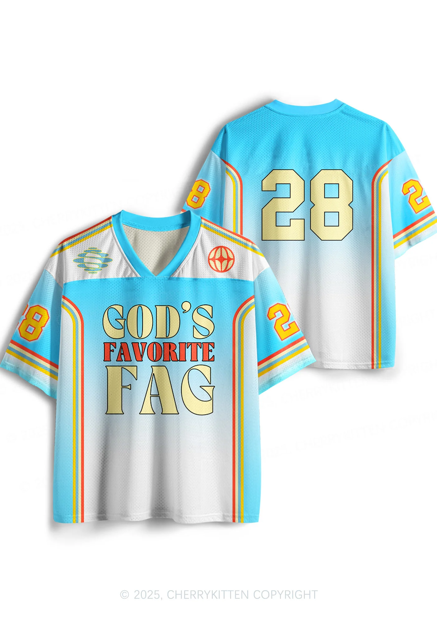 Custom Gods Fav Fag Pride Y2K Sport Jersey Shirts Cherrykitten - Image 3