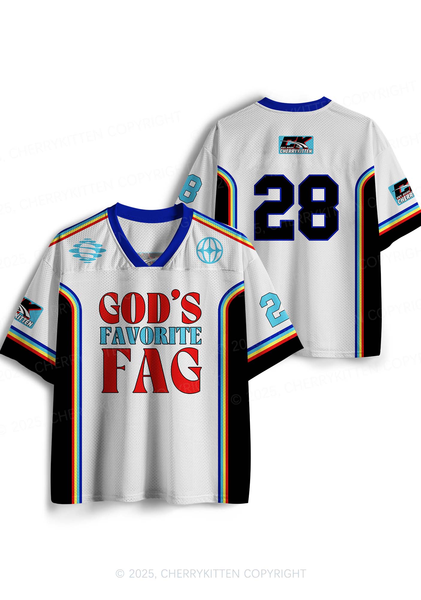 Custom Gods Favorite Fag Pride Y2K Sport Jersey Shirts Cherrykitten - Image 3
