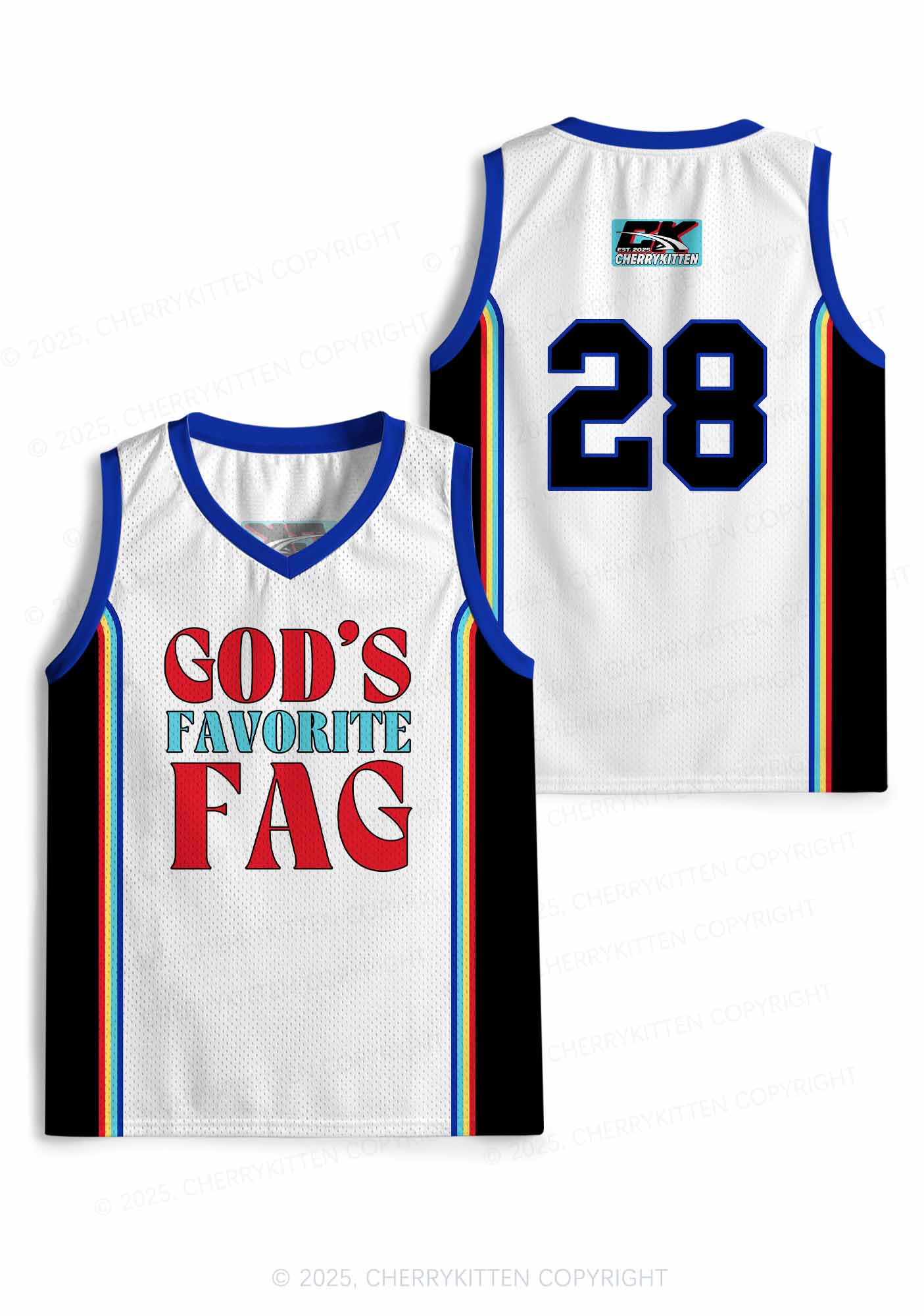 Custom Gods Favorite Fag Pride Y2K Sport Jersey Tank Cherrykitten - Image 3