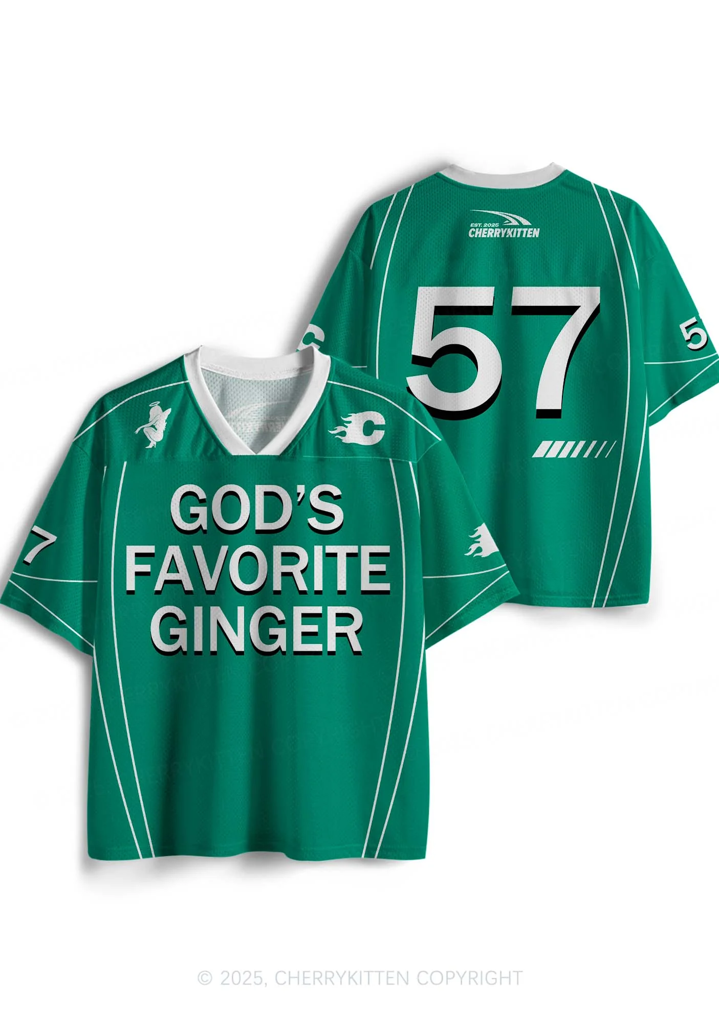 Custom Gods Favorite Ginger Y2K Sport Jersey Shirts Cherrykitten - Image 3