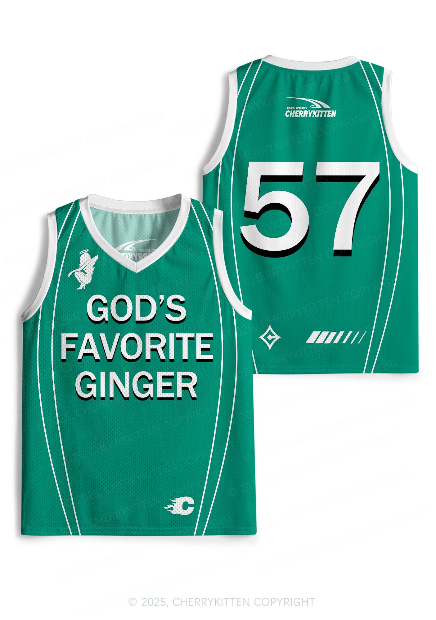 Custom Gods Favorite Ginger Y2K Sport Jersey Tank Cherrykitten - Image 3