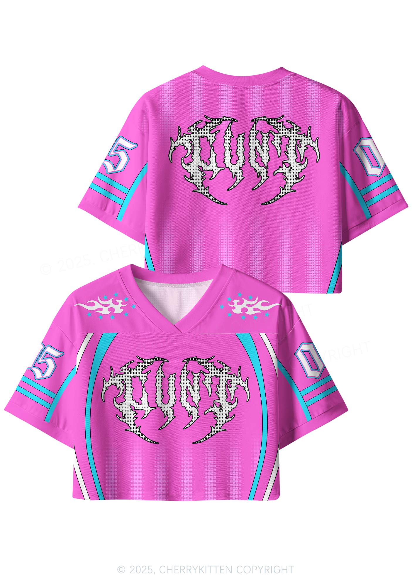 Custom Goth Pink Cxxt Y2K Crop Sport Jersey Shirts Cherrykitten - Image 3