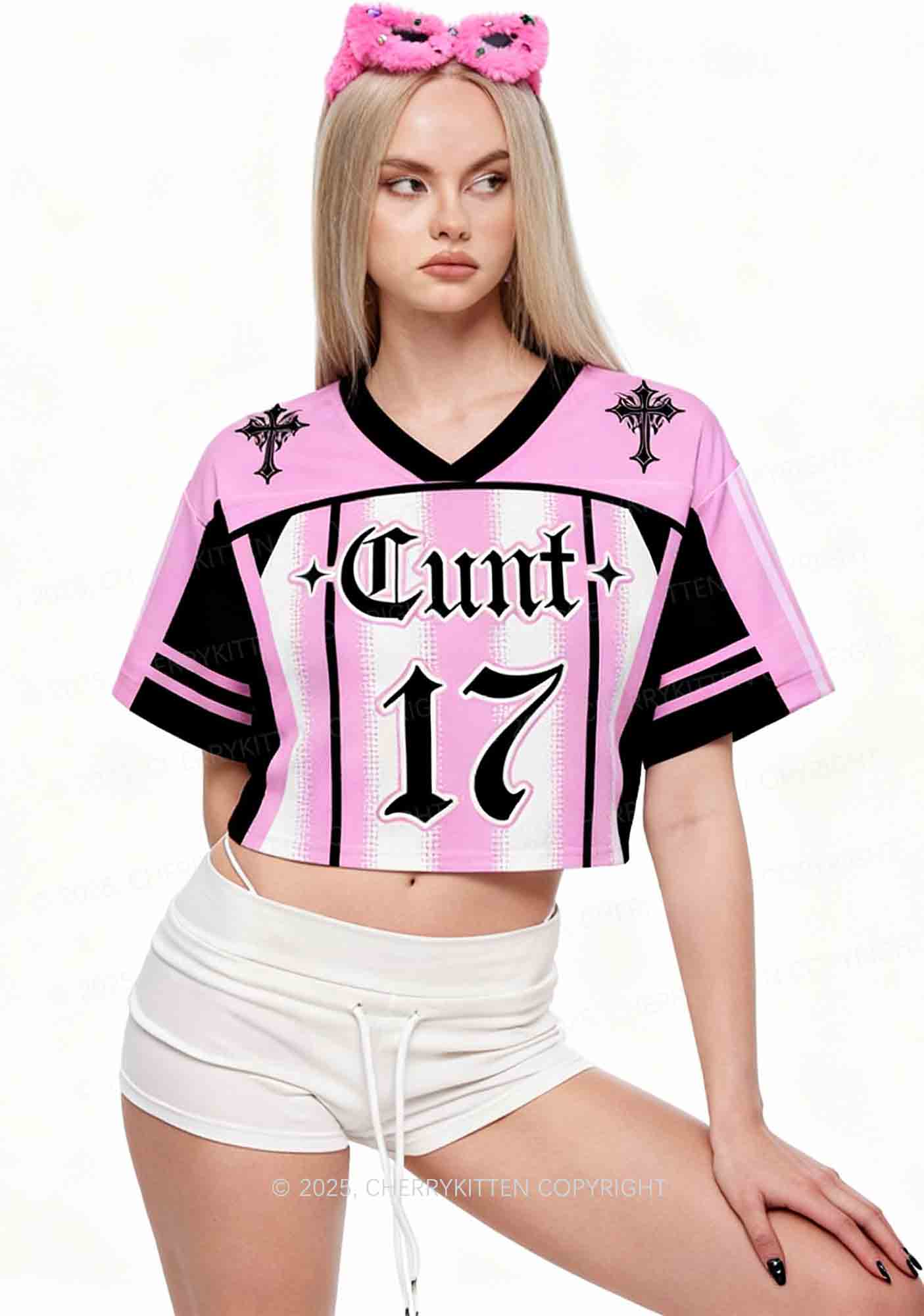 Custom Gothic Cxxt Y2K Crop Sport Jersey Shirts Cherrykitten - Image 2