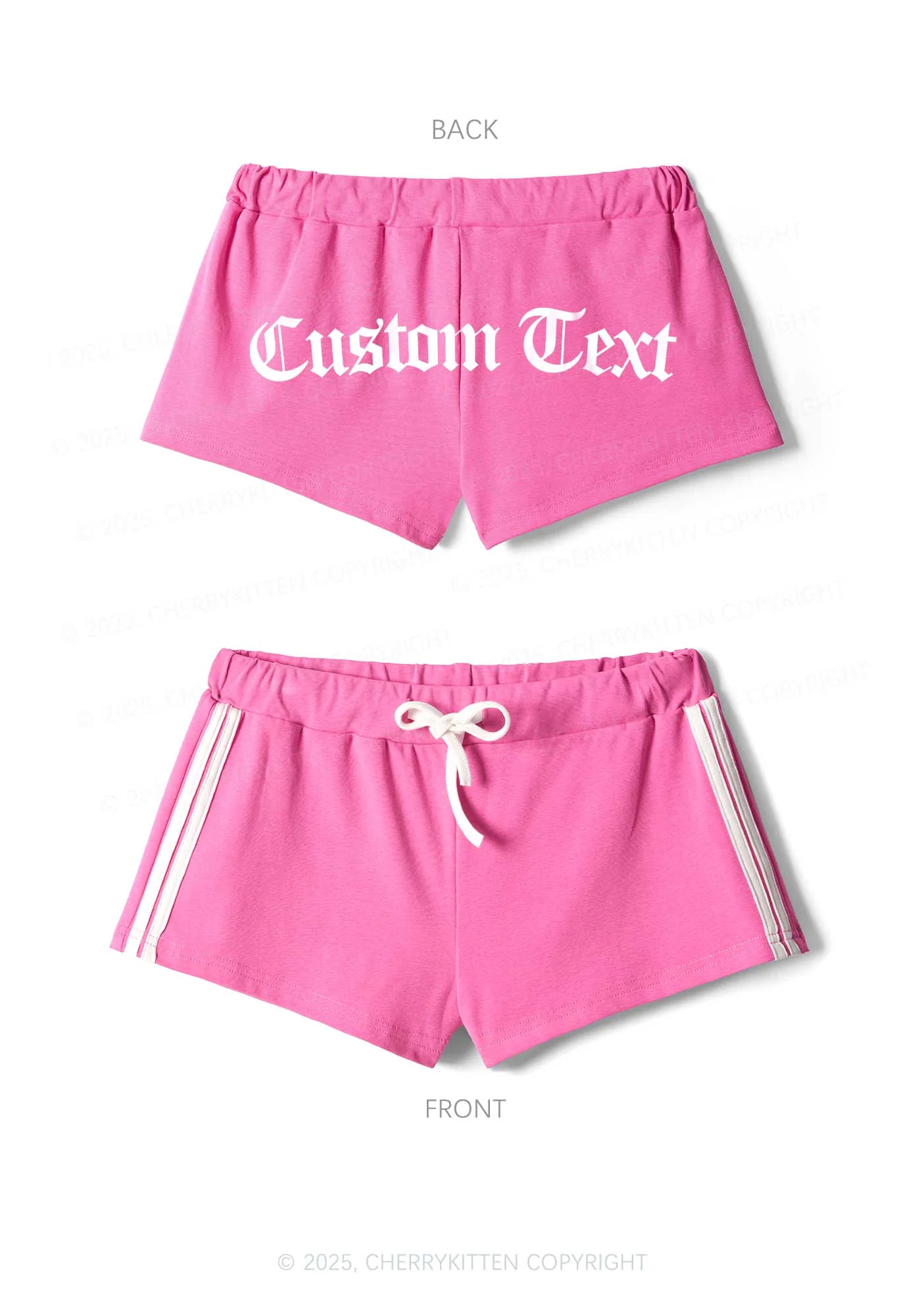 Custom Gothic Text Y2K Drawstring Mini Shorts Cherrykitten - Image 5