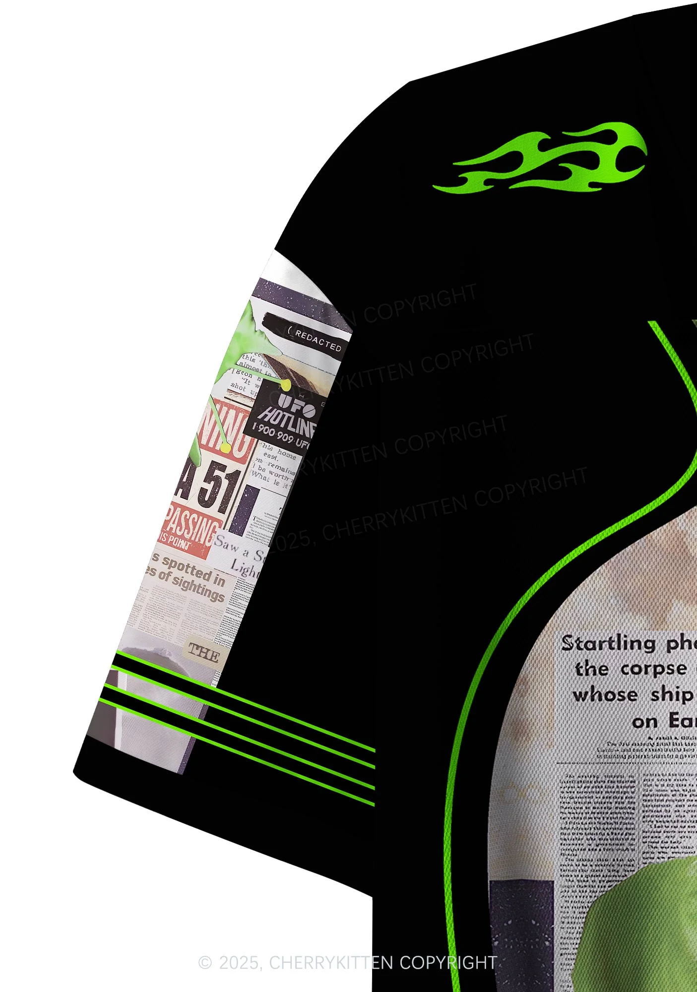 Custom Green Alien Kitten Y2K Crop Sport Jersey Shirts Cherrykitten - Image 5