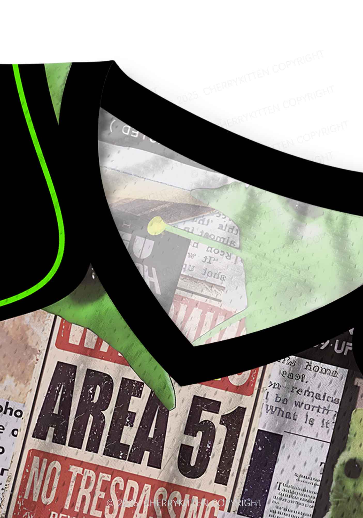 Custom Green Alien Kitten Y2K Sport Jersey Tank Cherrykitten - Image 5