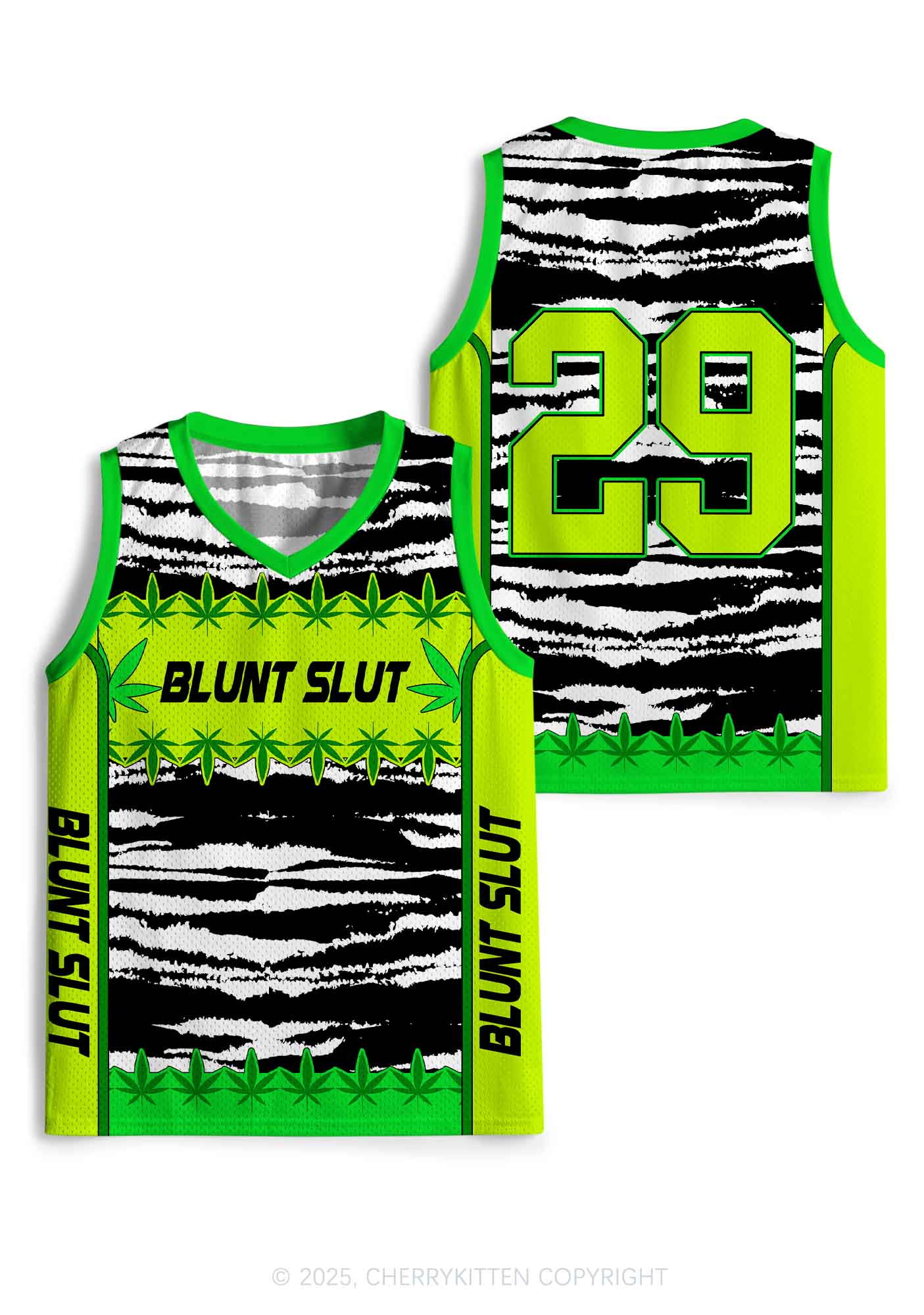 Custom Green Blunt Slxt Y2K Sport Jersey Tank Cherrykitten - Image 3