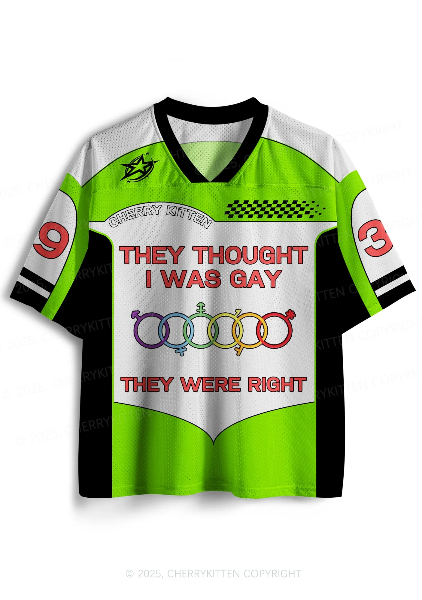 Custom Green I Was Gay Pride Y2K Sport Jersey Shirts Cherrykitten - Image 2