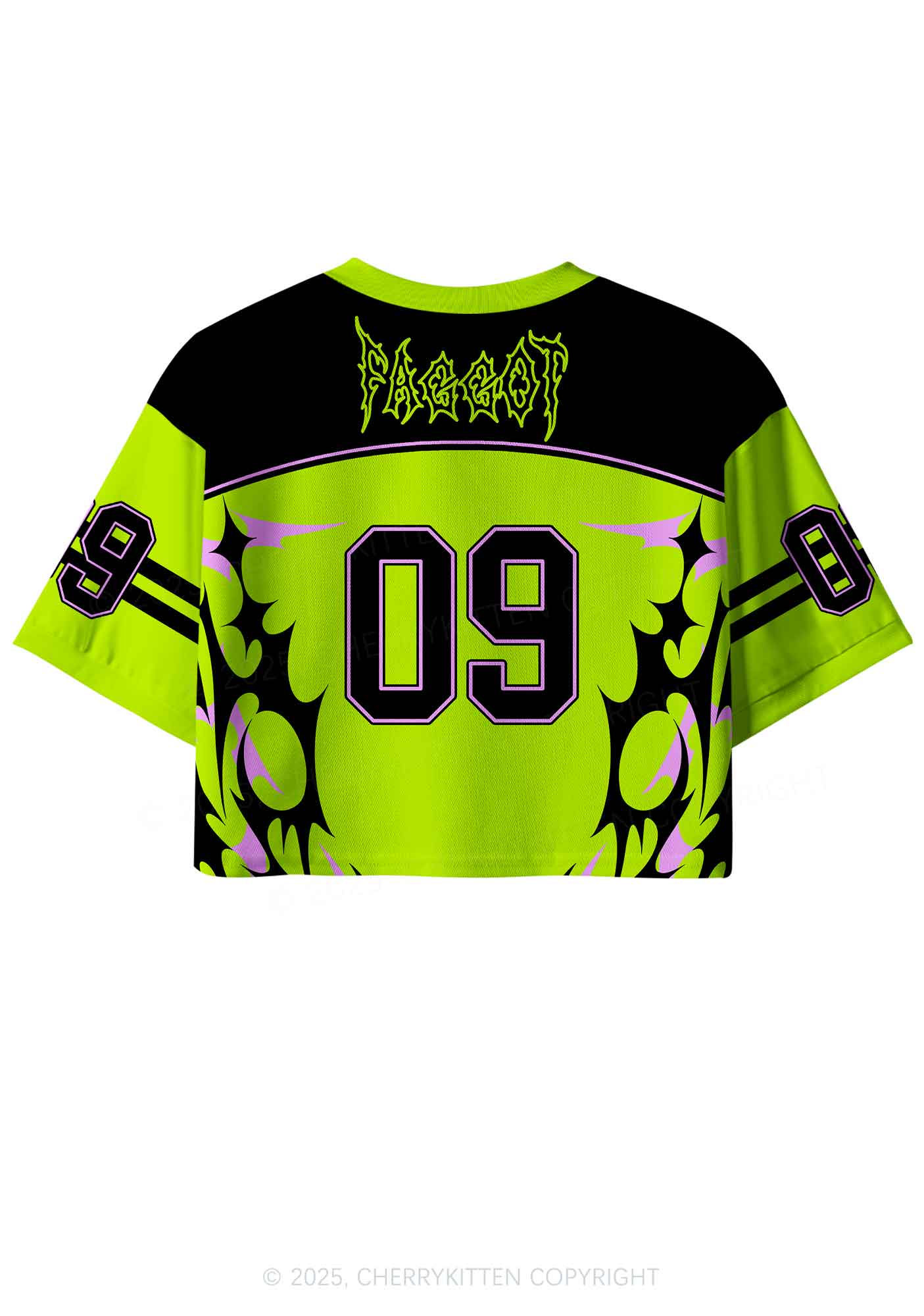 Custom Green Punk Faggot Pride Y2K Crop Sport Jersey Shirts Cherrykitten - Image 2