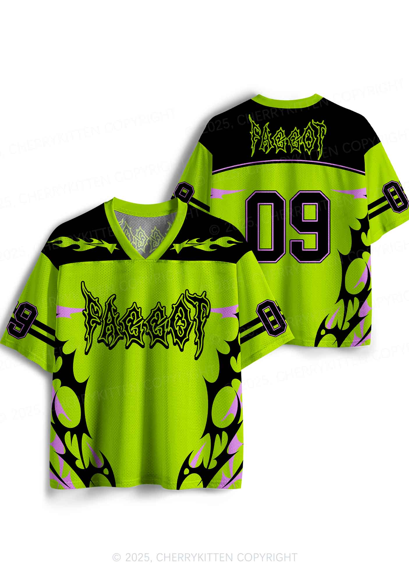 Custom Green Punk Faggot Pride Y2K Sport Jersey Shirts Cherrykitten - Image 3