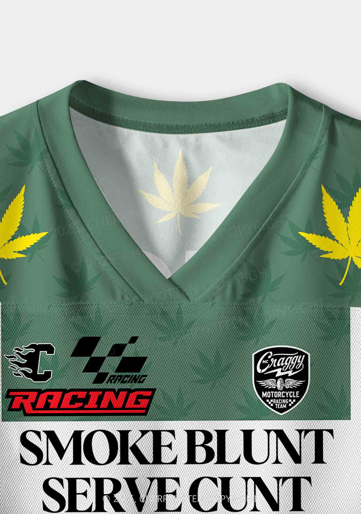 Custom Green Racing Smoke Blunt Y2K Crop Sport Jersey Shirts Cherrykitten - Image 4
