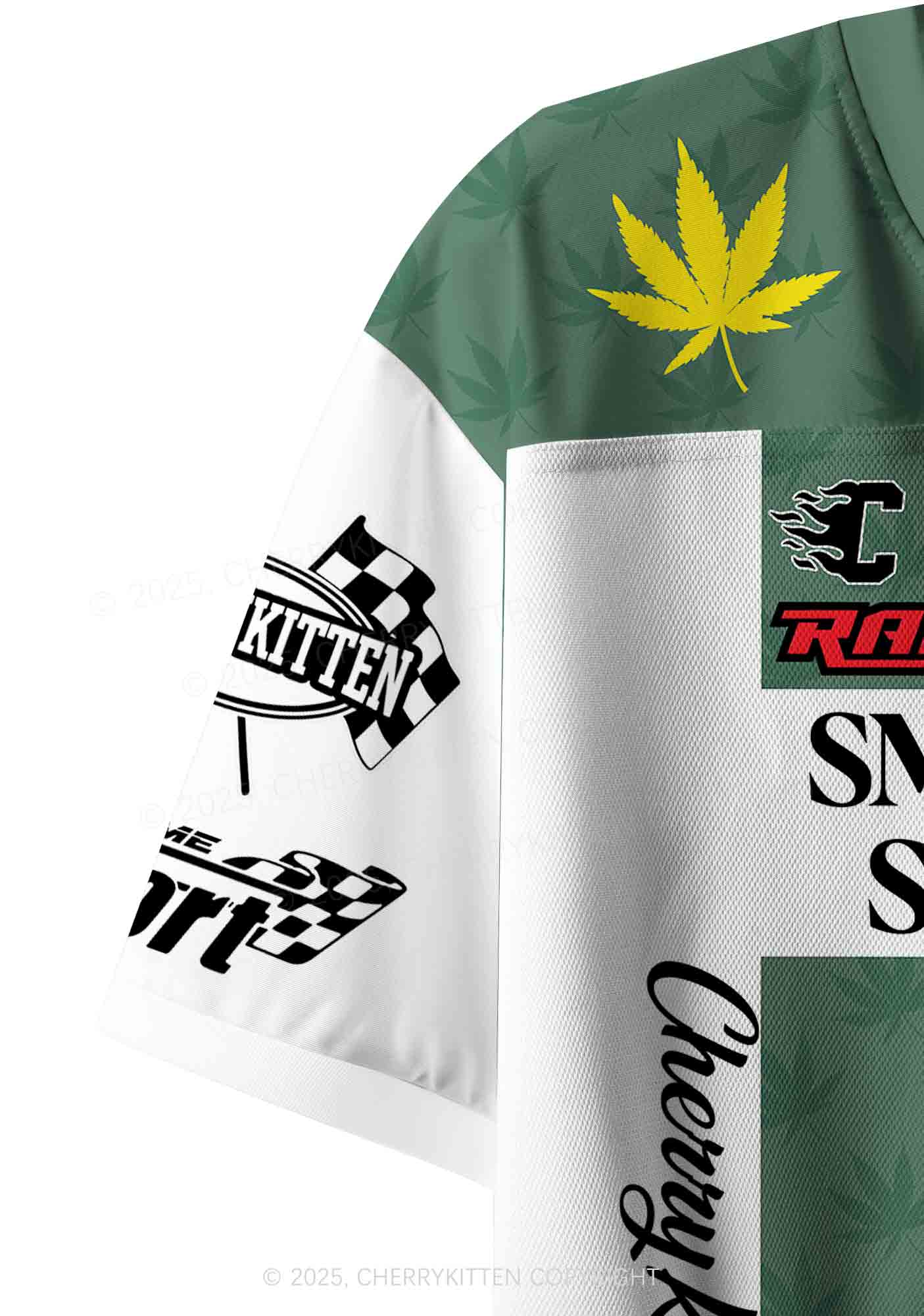 Custom Green Racing Smoke Blunt Y2K Crop Sport Jersey Shirts Cherrykitten - Image 6