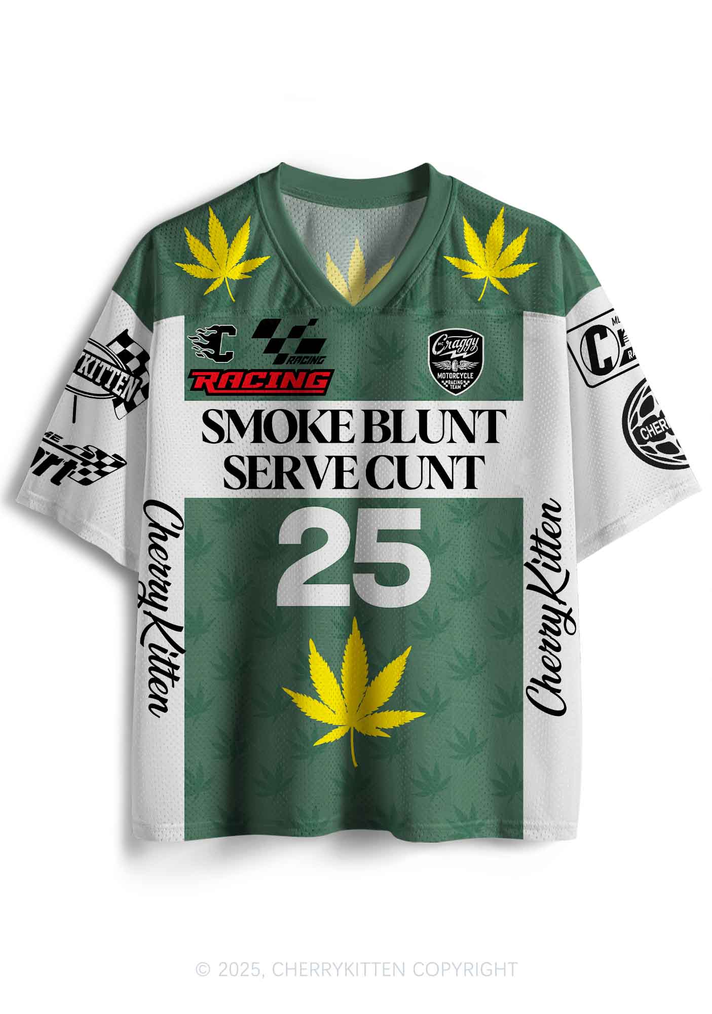 Custom Green Racing Smoke Blunt Y2K Sport Jersey Shirts Cherrykitten - Image 2