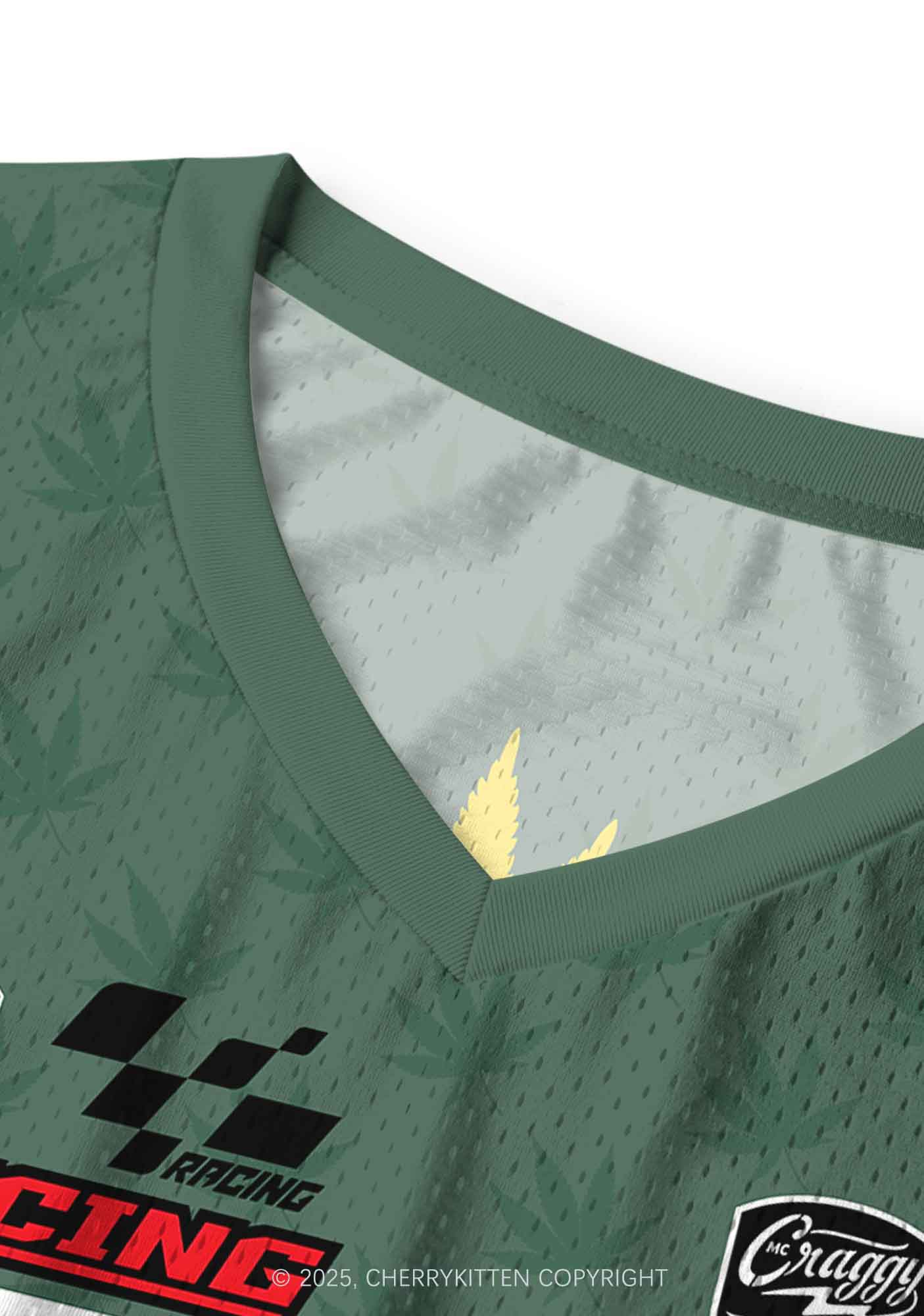 Custom Green Racing Smoke Blunt Y2K Sport Jersey Tank Cherrykitten - Image 5