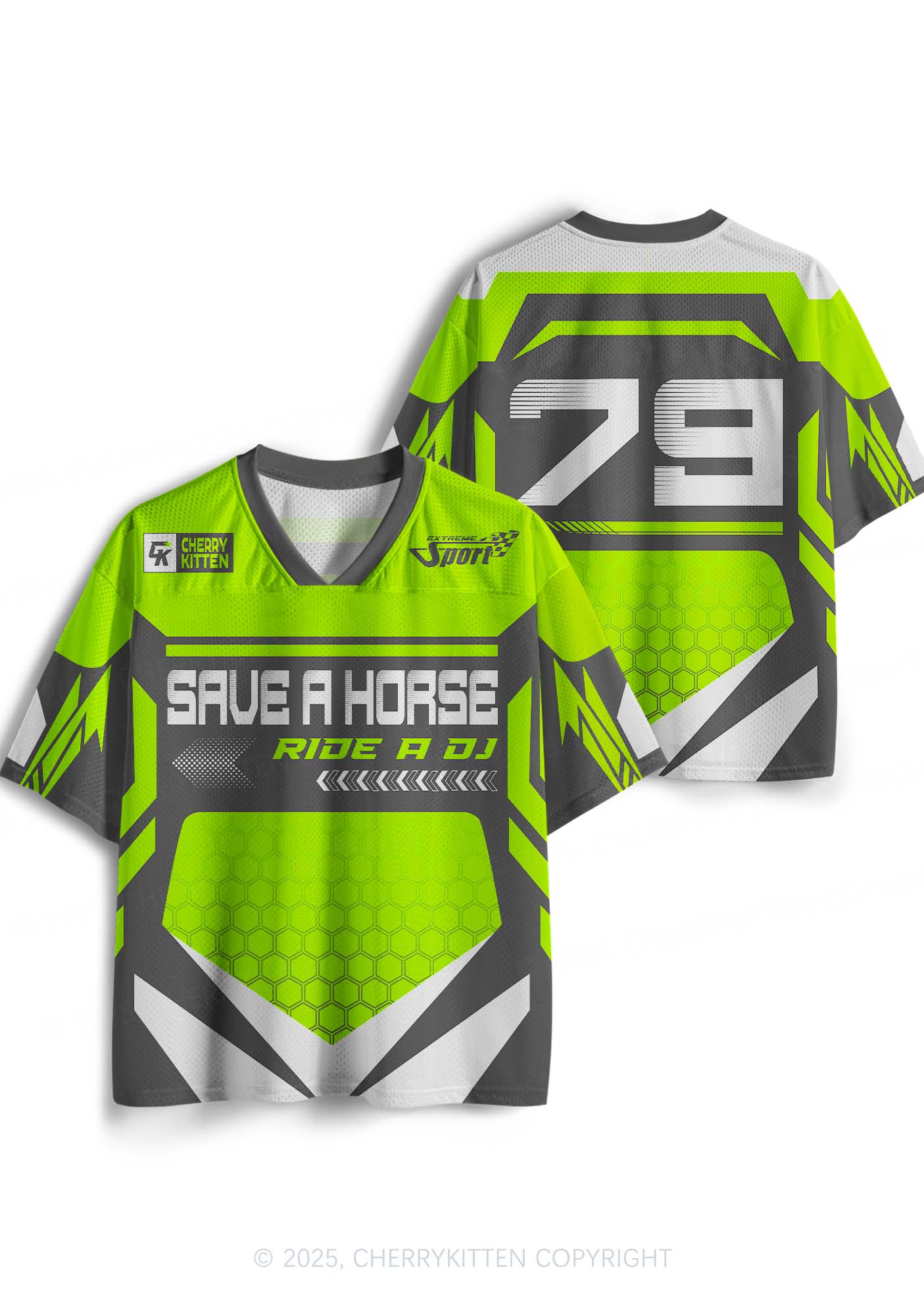Custom Green Ride A DJ Y2K Sport Jersey Shirts Cherrykitten - Image 3