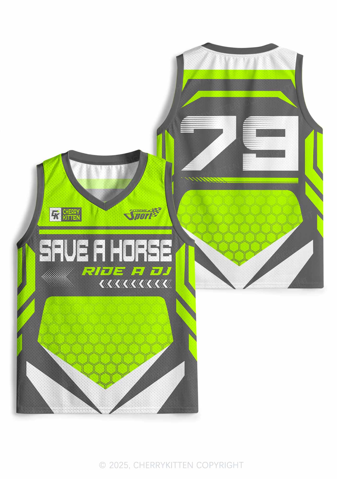 Custom Green Ride A DJ Y2K Sport Jersey Tank Cherrykitten - Image 3