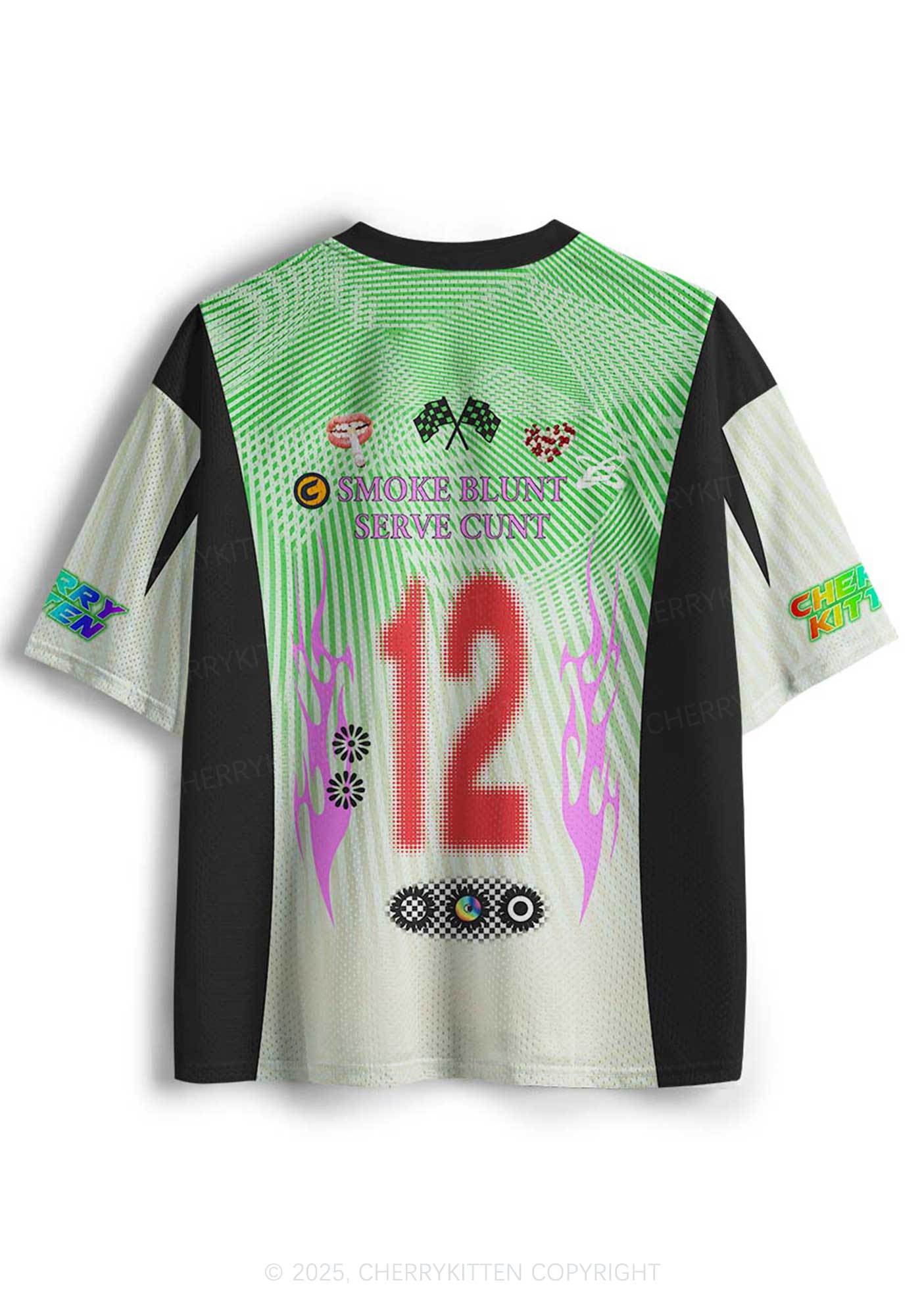 Custom Green Smoke Blunt Y2K Sport Jersey Shirts Cherrykitten - Image 2