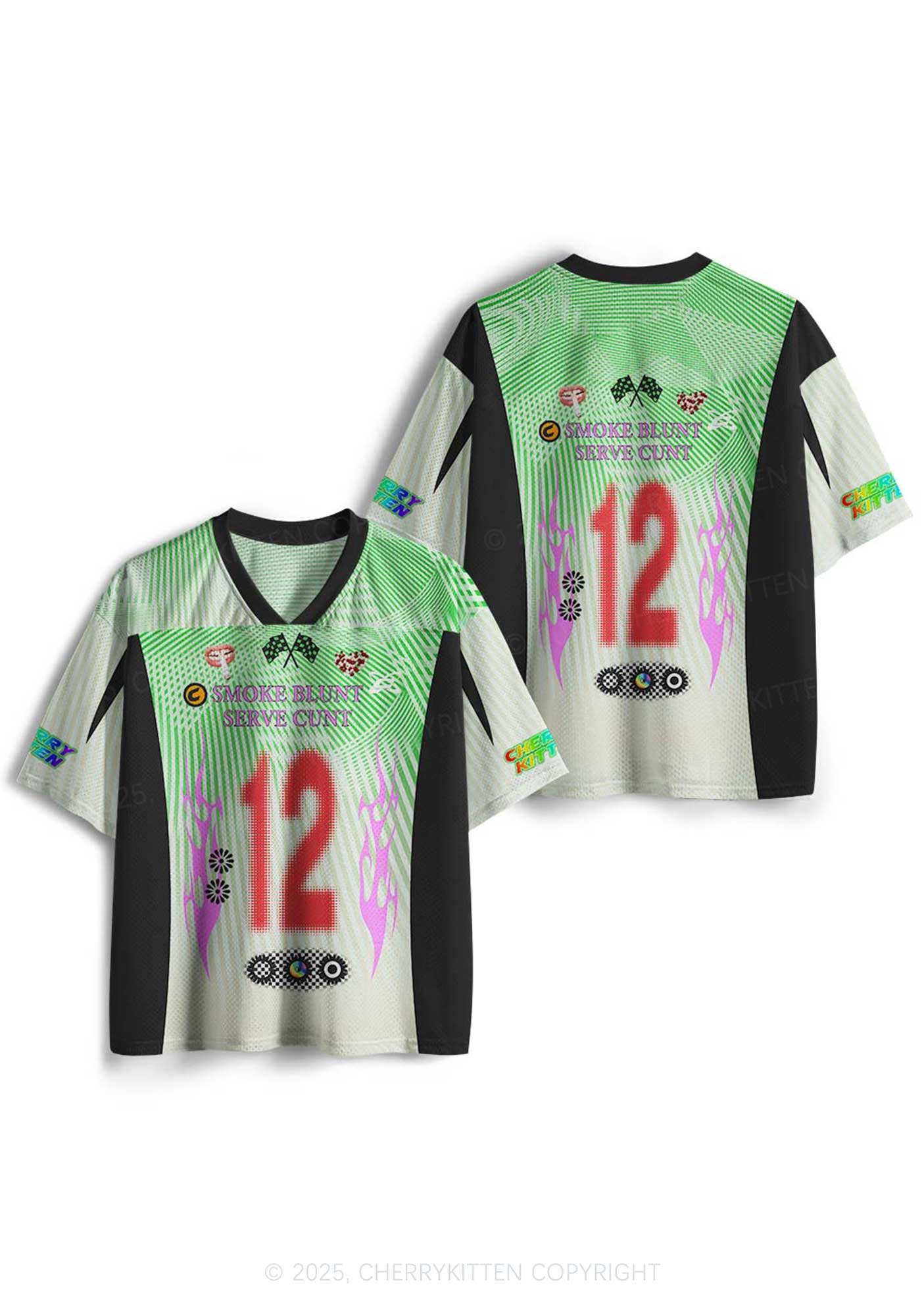 Custom Green Smoke Blunt Y2K Sport Jersey Shirts Cherrykitten - Image 3