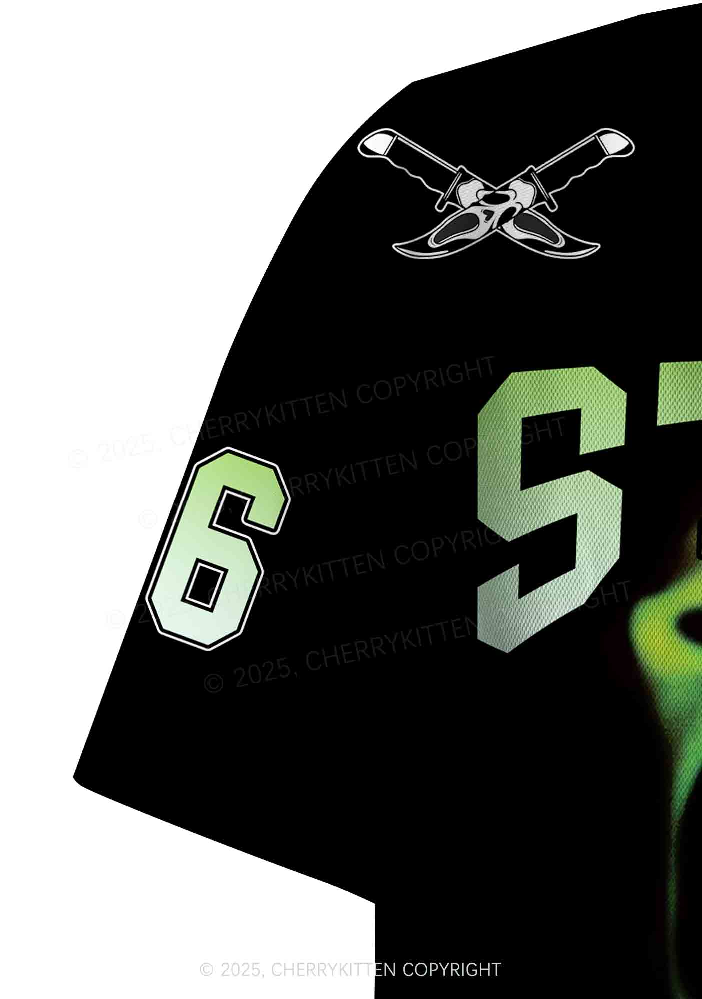 Custom Halloween Black Stab Ghost Y2K Crop Sport Jersey Shirts Cherrykitten - Image 6