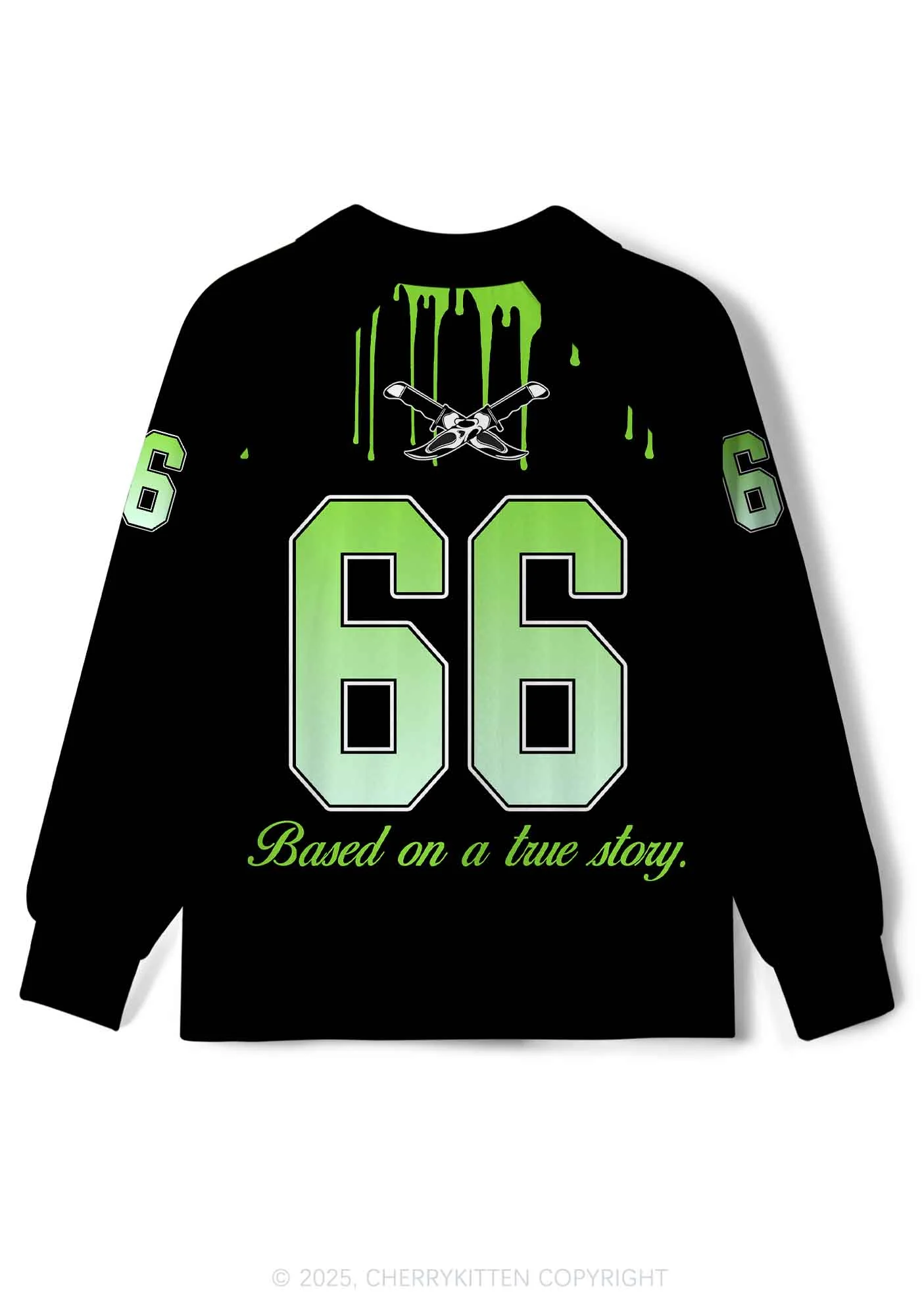 Custom Halloween Black Stab Ghost Y2K Long Sleeve Sport Jersey Shirts Cherrykitten - Image 3