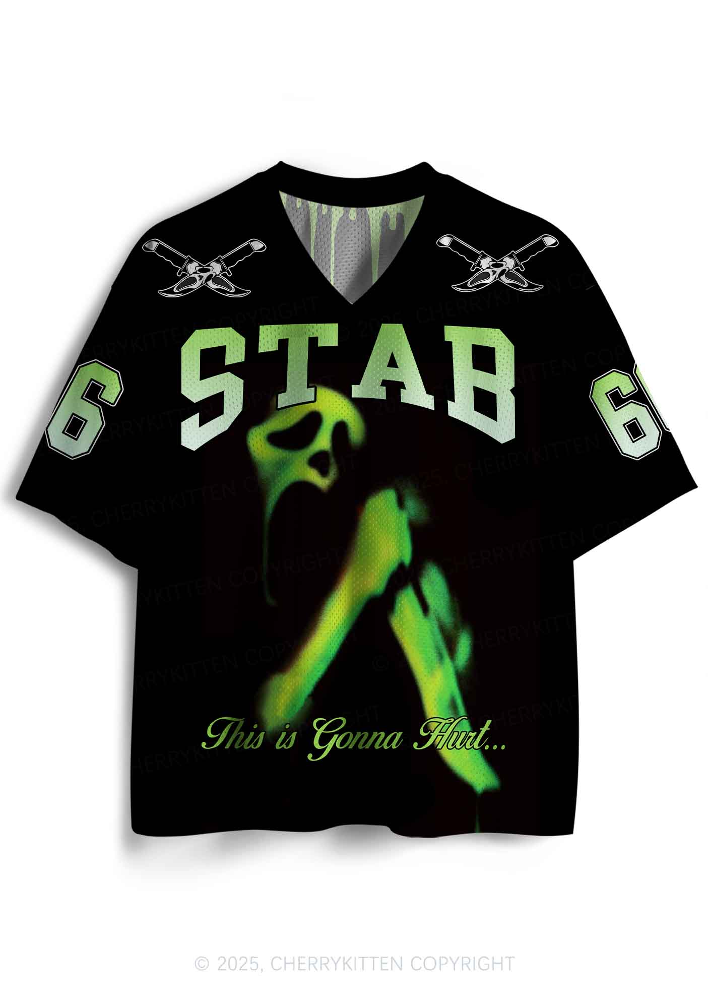 Custom Halloween Black Stab Ghost Y2K Sport Jersey Shirts Cherrykitten - Image 2