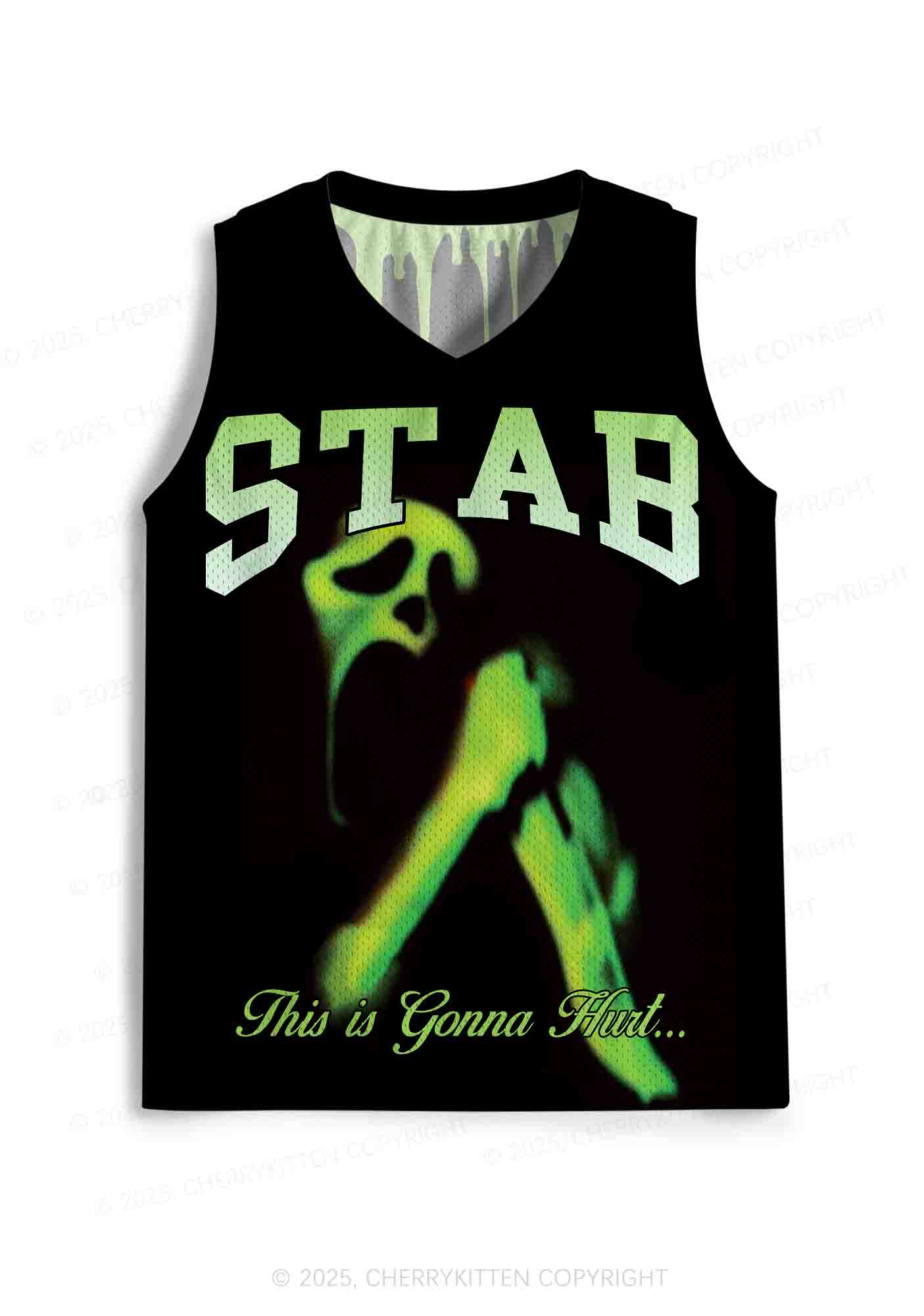 Custom Halloween Black Stab Ghost Y2K Sport Jersey Tank Cherrykitten - Image 2