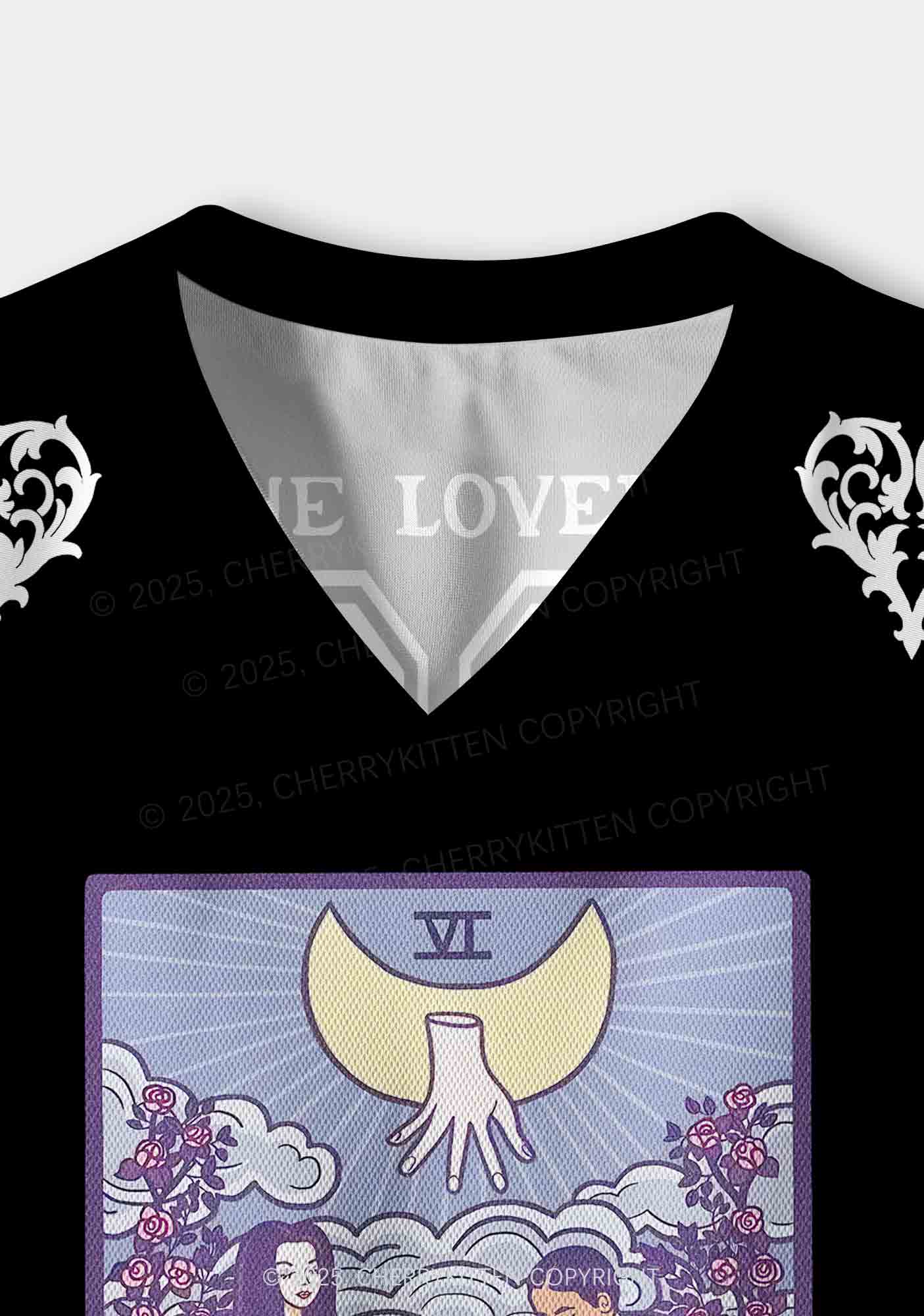 Custom Halloween Black The Lovers Y2K Crop Sport Jersey Shirts Cherrykitten - Image 4