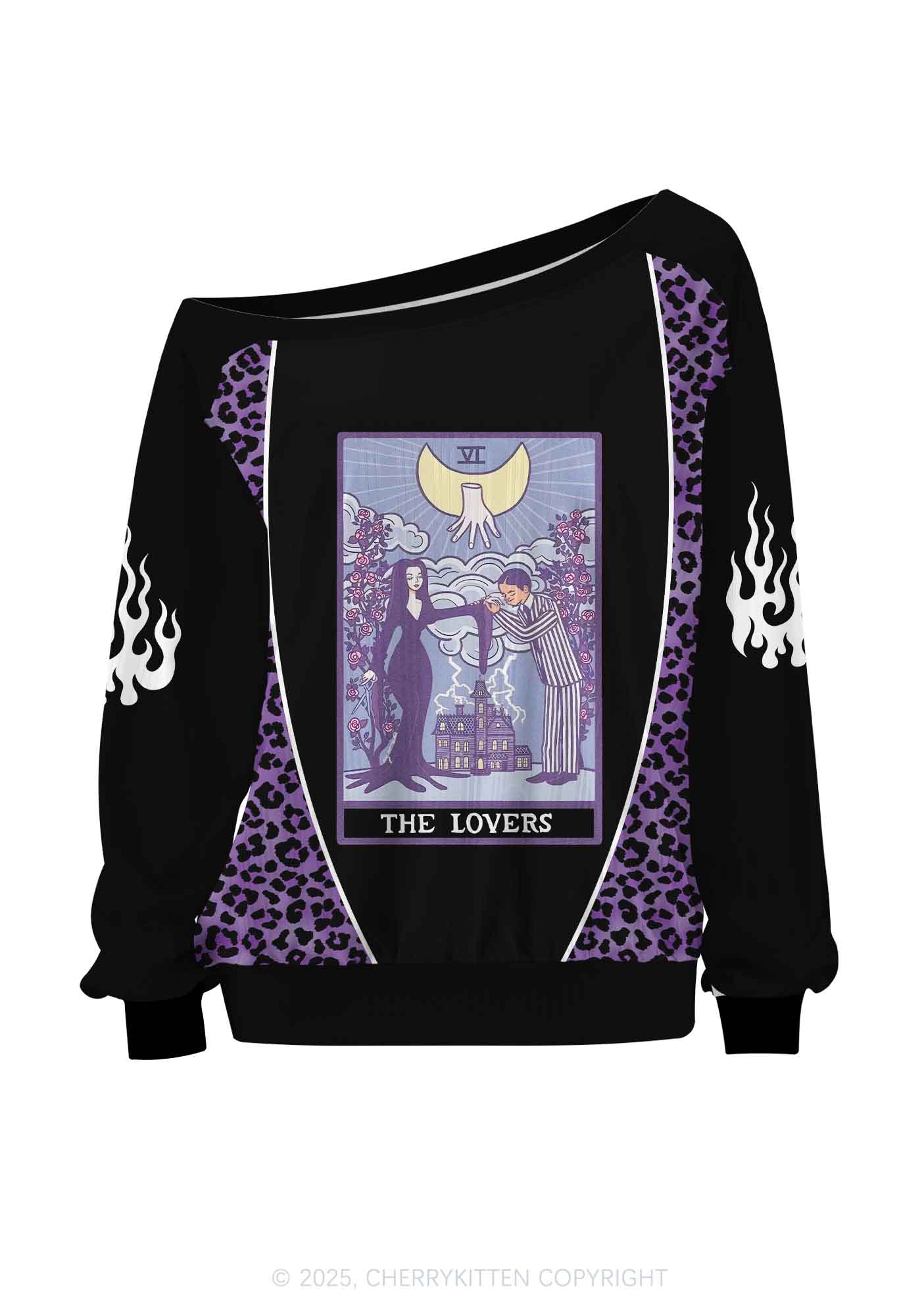 Custom Halloween Black The Lovers Y2K Off Shoulder Long Sleeve Sport Jersey Shirts Cherrykitten - Image 2