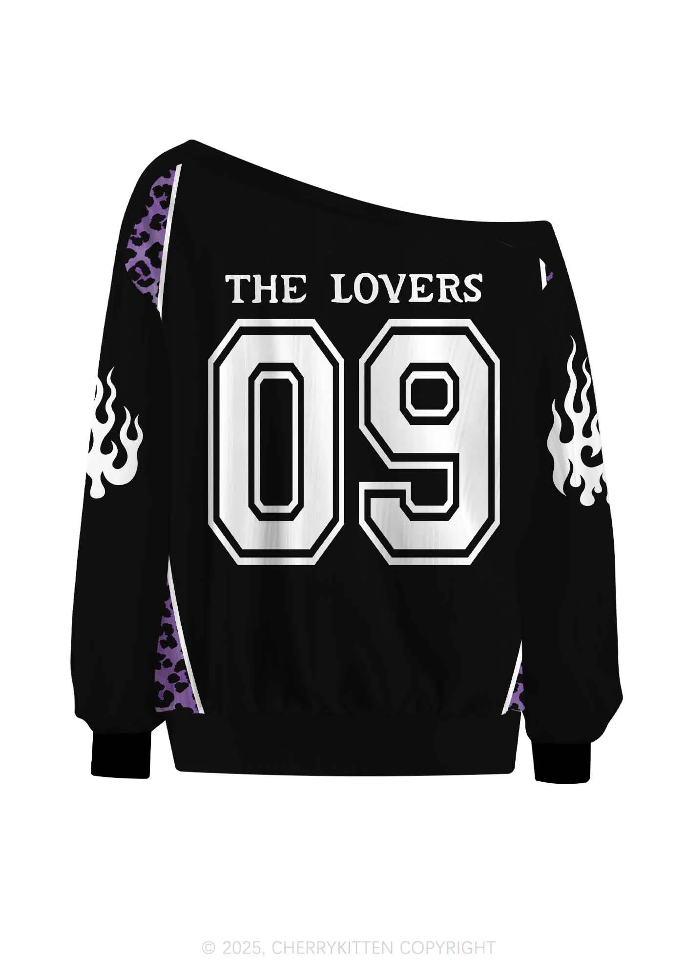 Custom Halloween Black The Lovers Y2K Off Shoulder Long Sleeve Sport Jersey Shirts Cherrykitten - Image 3