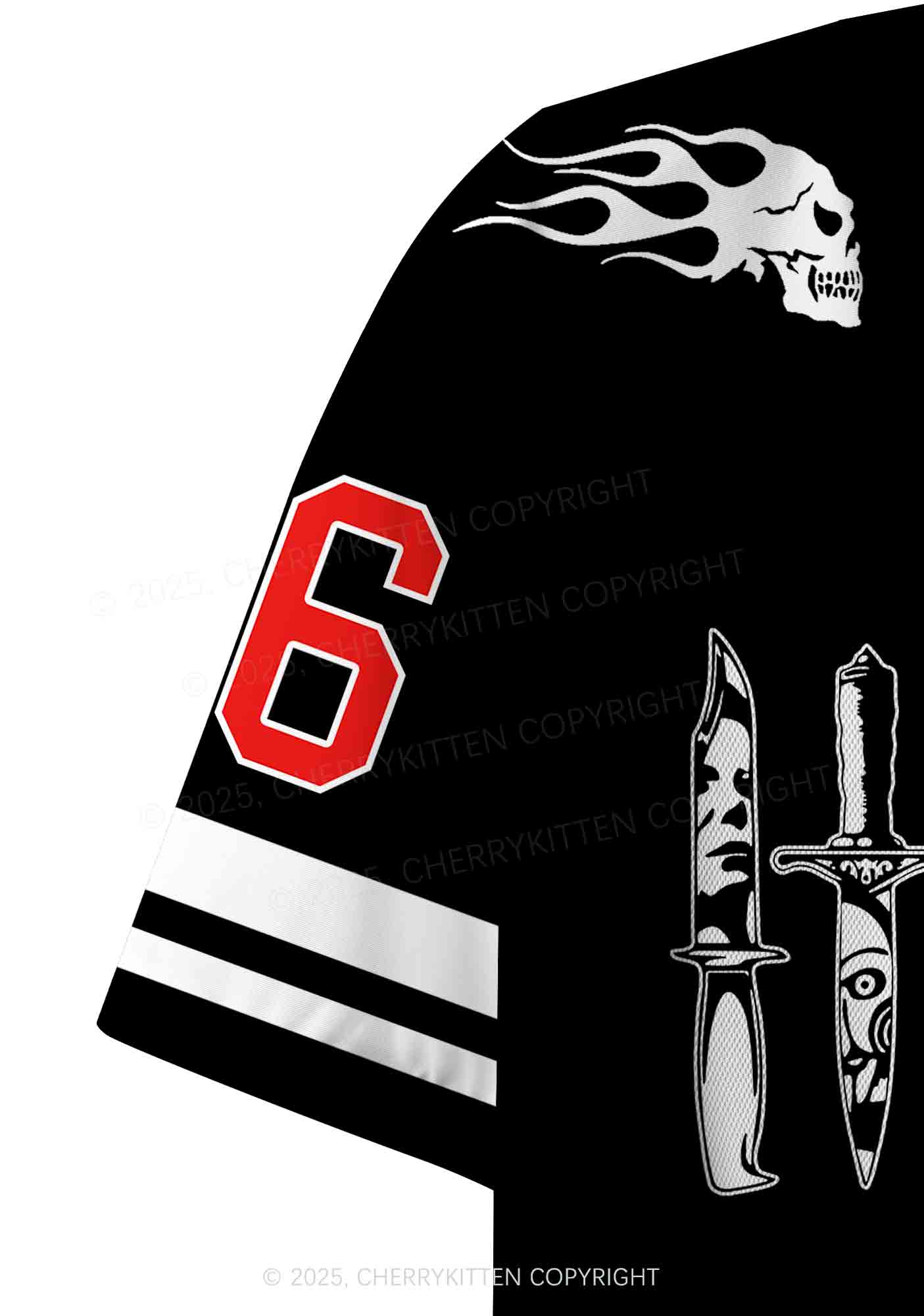 Custom Halloween Ghost Knife Y2K Crop Sport Jersey Shirts Cherrykitten - Image 6