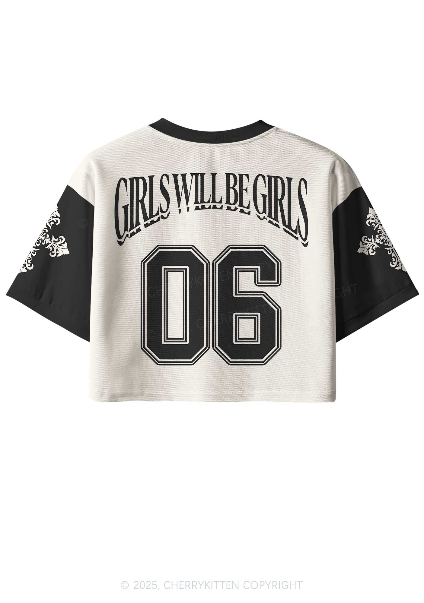 Custom Halloween Girls Will Be Girls Y2K Crop Sport Jersey Shirts Cherrykitten - Image 3