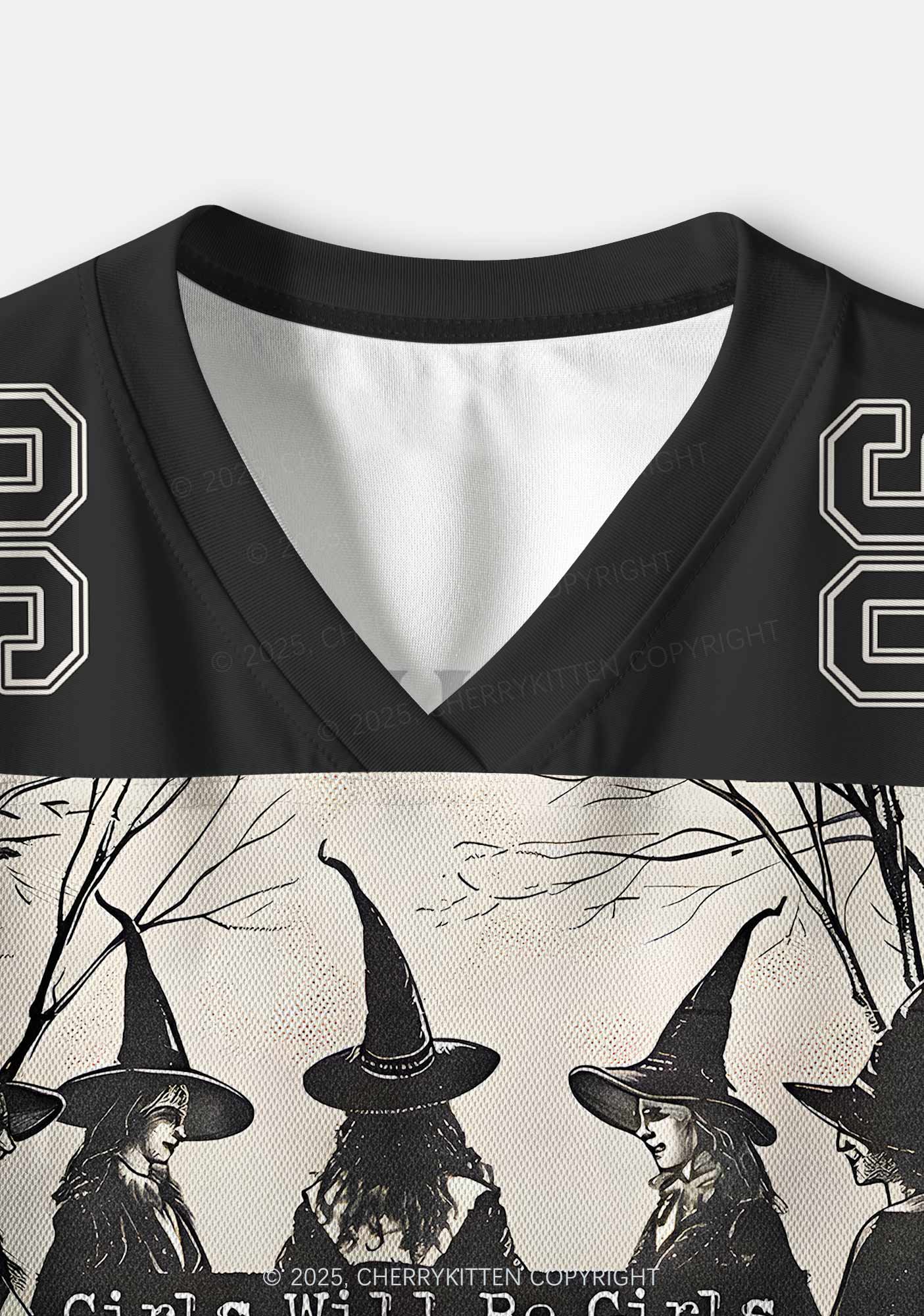 Custom Halloween Girls Will Be Girls Y2K Crop Sport Jersey Shirts Cherrykitten - Image 4