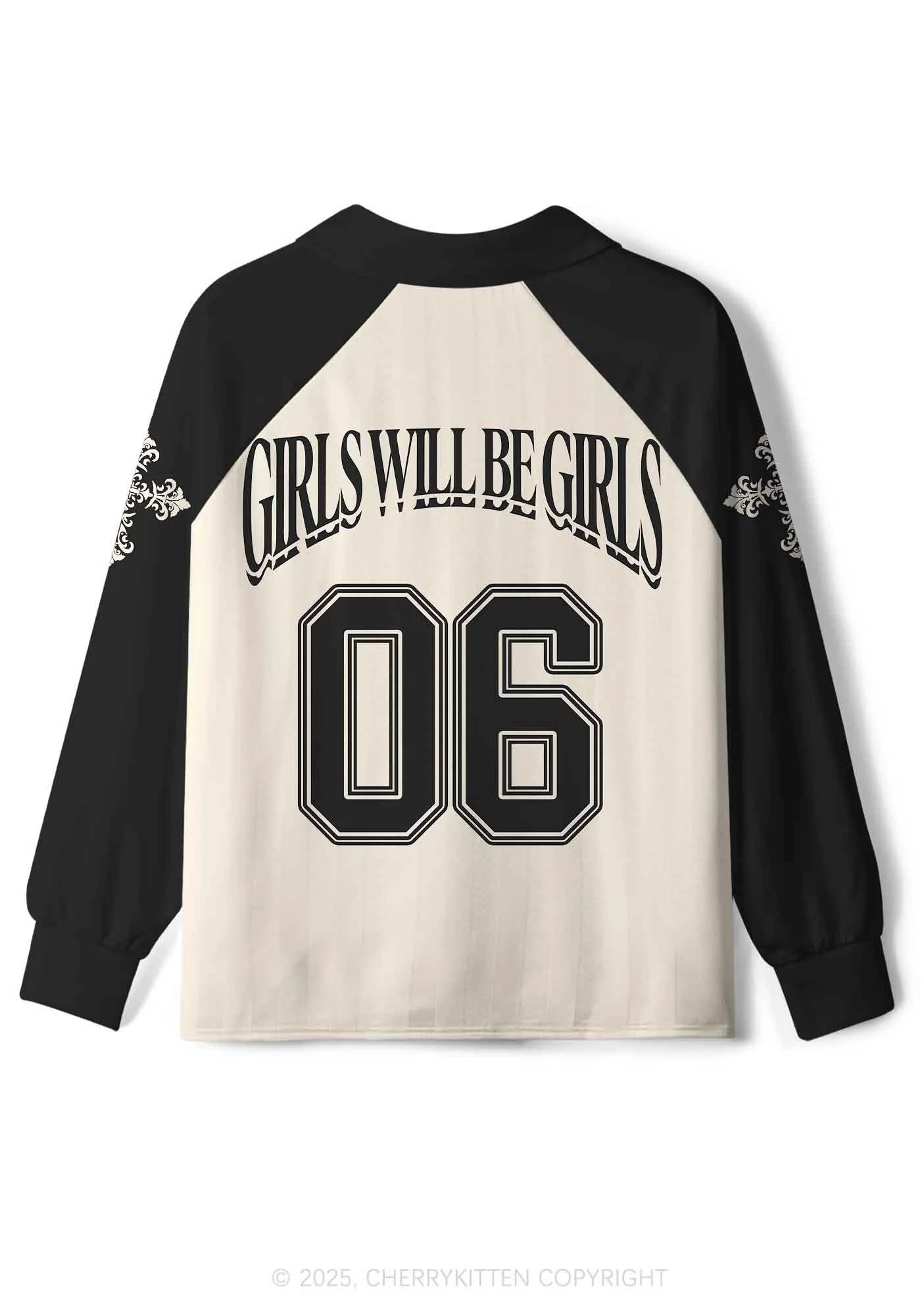 Custom Halloween Girls Will Be Girls Y2K Long Sleeve Sport Jersey Shirts Cherrykitten - Image 3