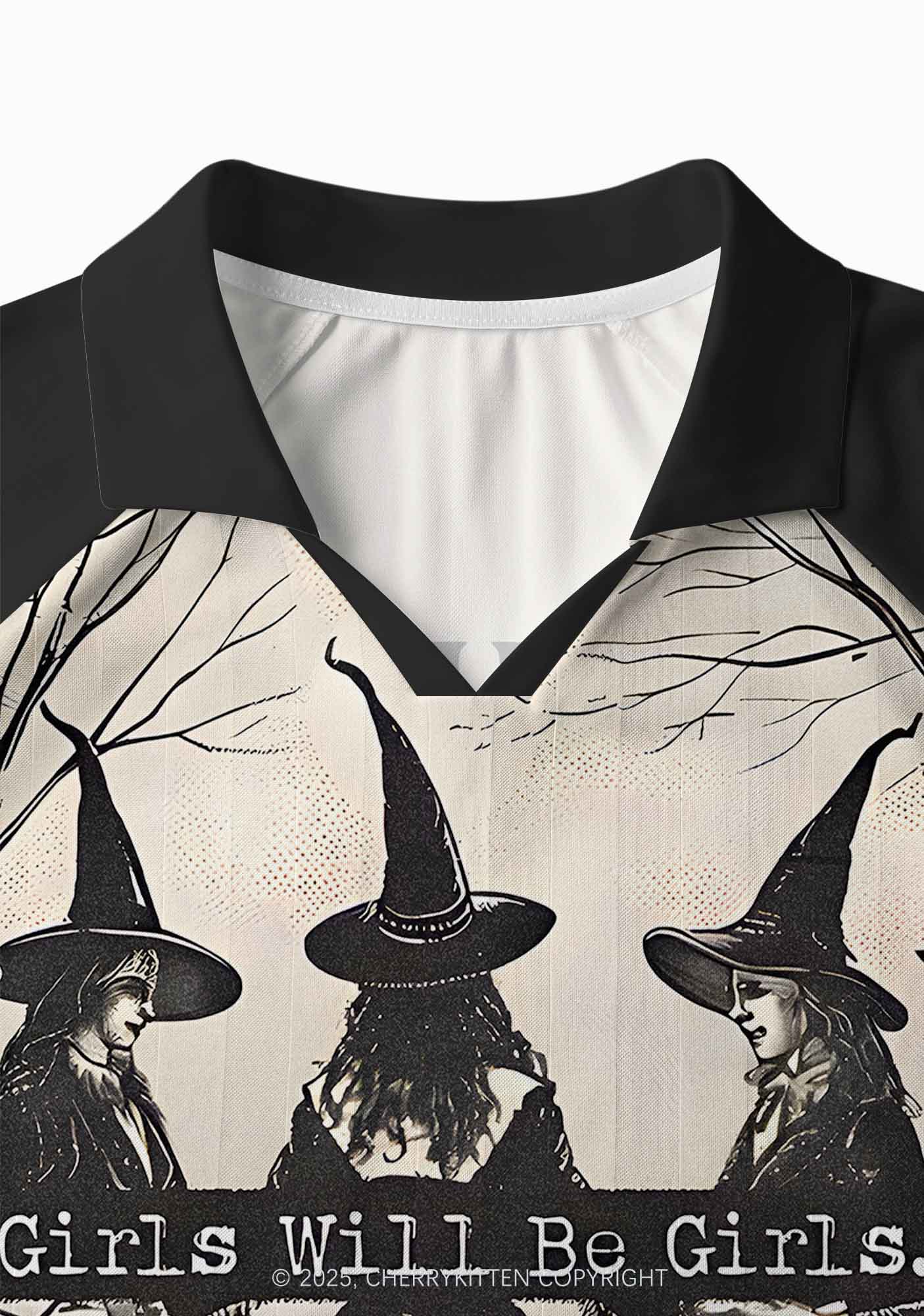 Custom Halloween Girls Will Be Girls Y2K Long Sleeve Sport Jersey Shirts Cherrykitten - Image 4