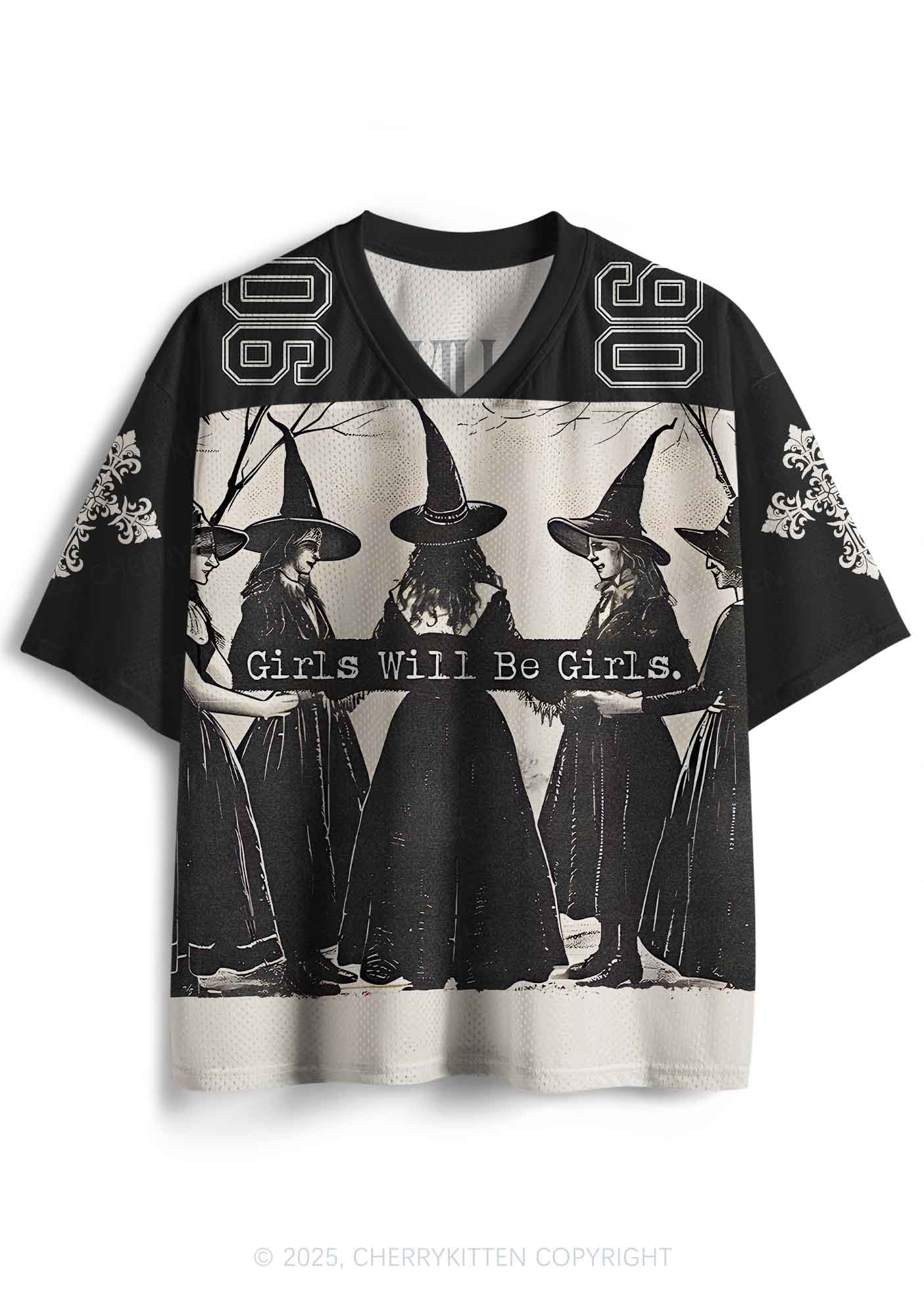 Custom Halloween Girls Will Be Girls Y2K Sport Jersey Shirts Cherrykitten - Image 2