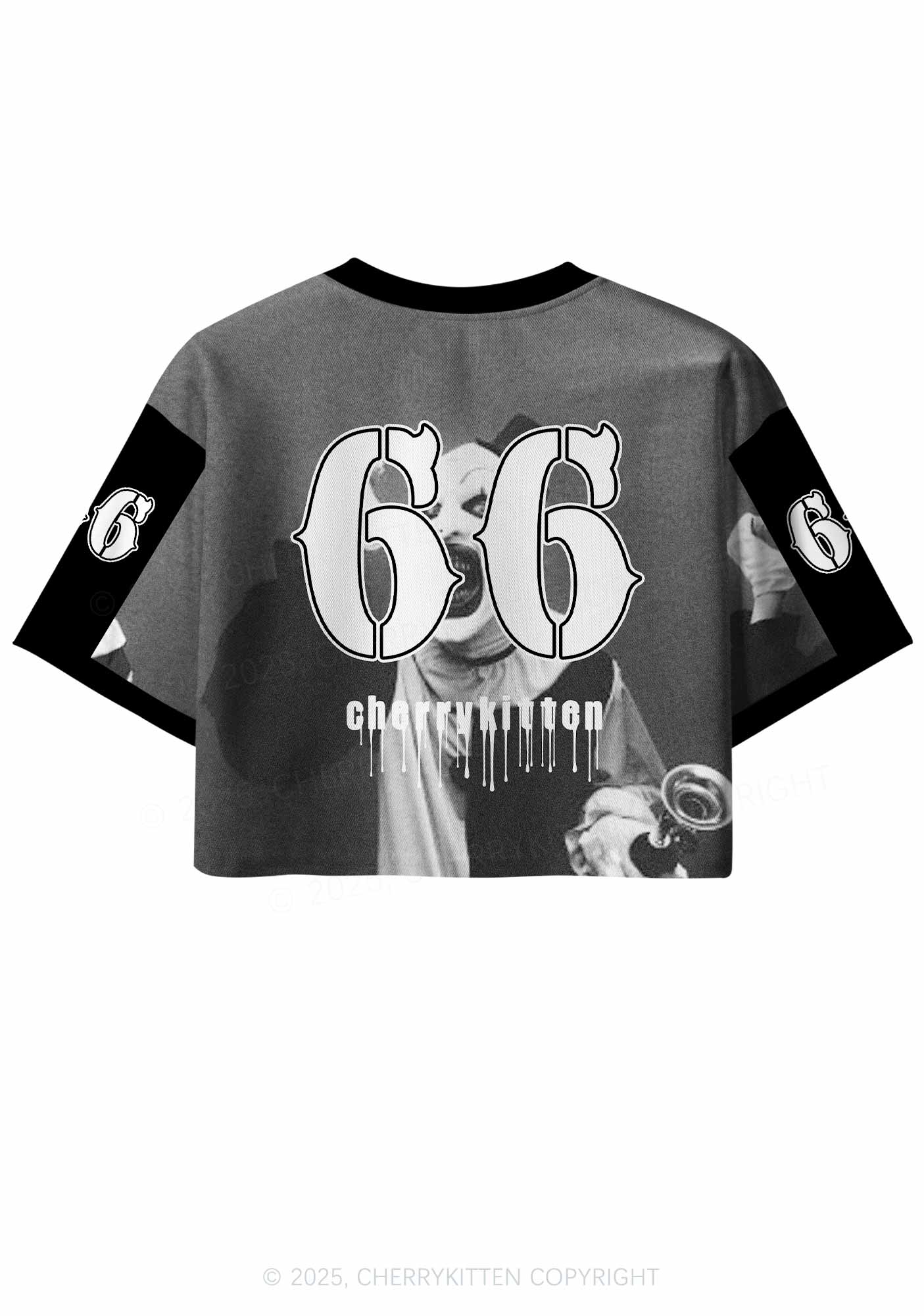 Custom Halloween Horror Clown Y2K Crop Sport Jersey Shirts Cherrykitten - Image 3