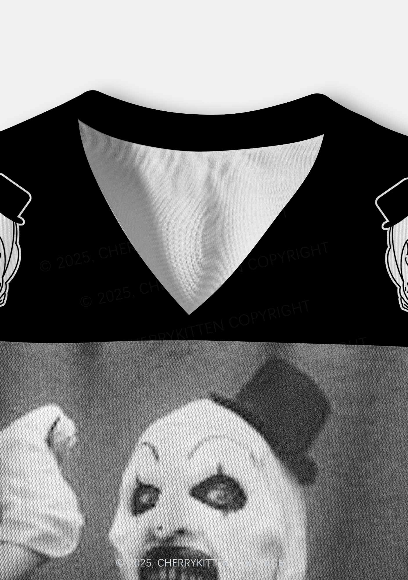 Custom Halloween Horror Clown Y2K Crop Sport Jersey Shirts Cherrykitten - Image 4