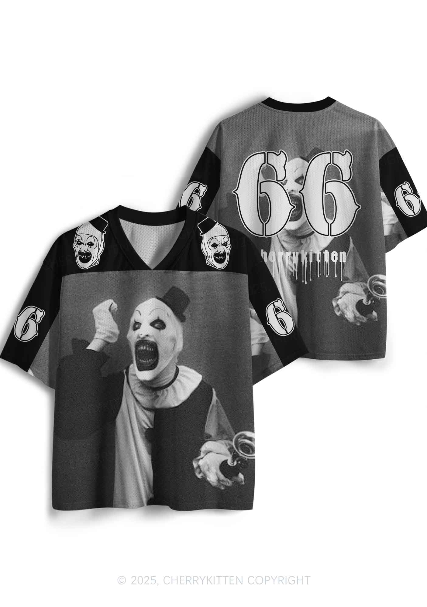 Custom Halloween Horror Clown Y2K Sport Jersey Shirts Cherrykitten - Image 3