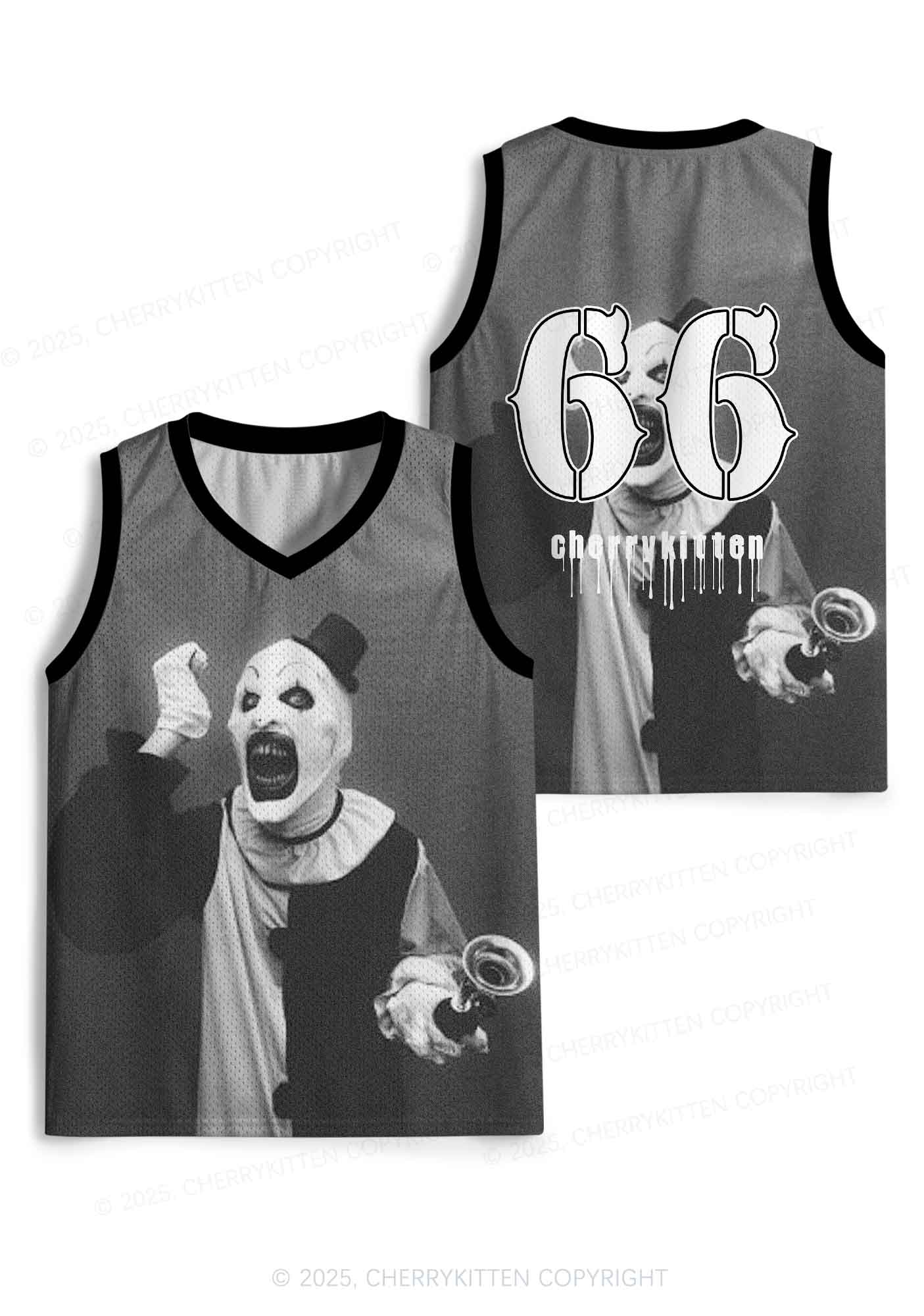 Custom Halloween Horror Clown Y2K Sport Jersey Tank Cherrykitten - Image 3