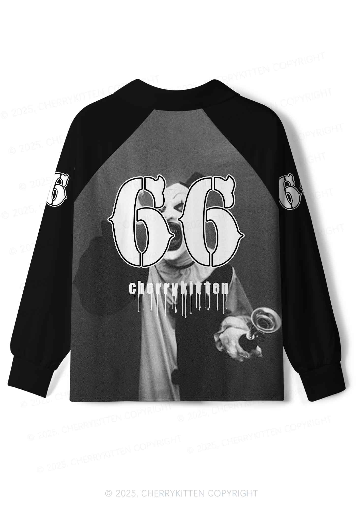 Custom Halloween Horror Clown Y2K Sport Long Sleeve Jersey Shirts Cherrykitten - Image 2