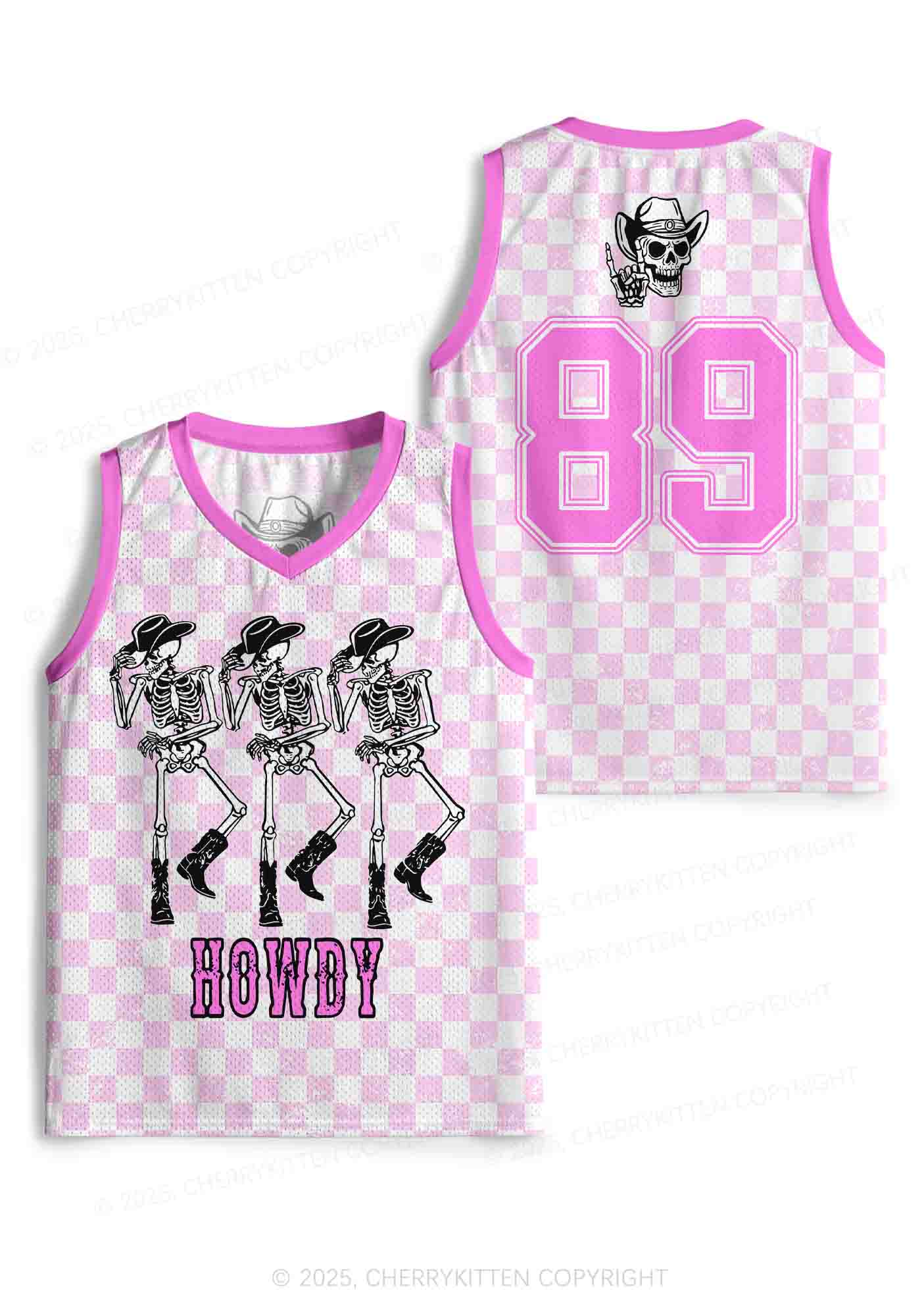 Custom Halloween Howdy Dancing Skeletons Y2K Sport Jersey Tank Cherrykitten - Image 3