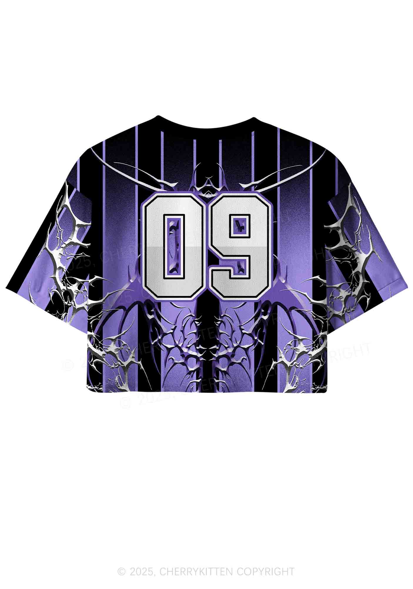 Custom Halloween Night Creature Y2K Crop Sport Jersey Shirts Cherrykitten - Image 3