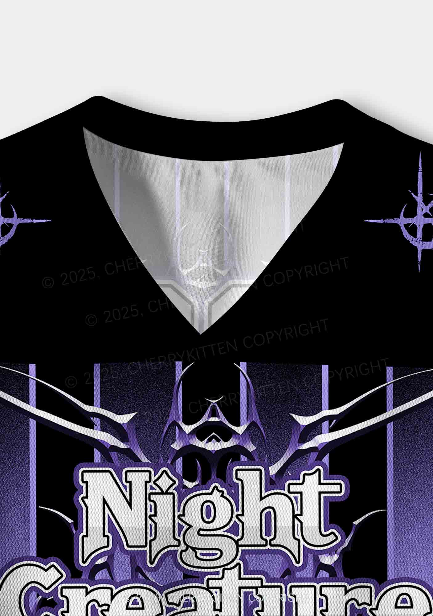 Custom Halloween Night Creature Y2K Crop Sport Jersey Shirts Cherrykitten - Image 4