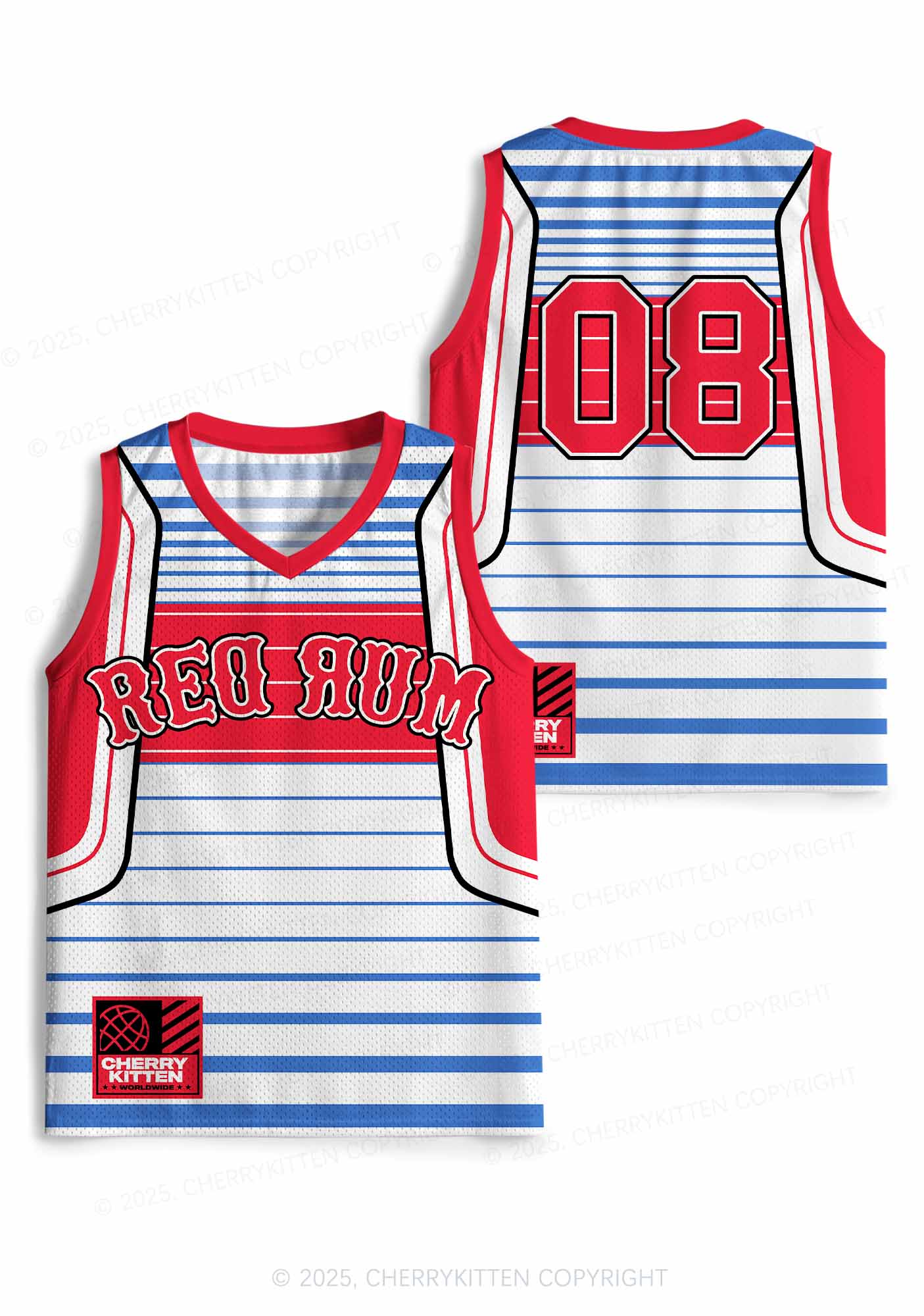 Custom Halloween Red Rum Y2K Sport Jersey Tank Cherrykitten - Image 3