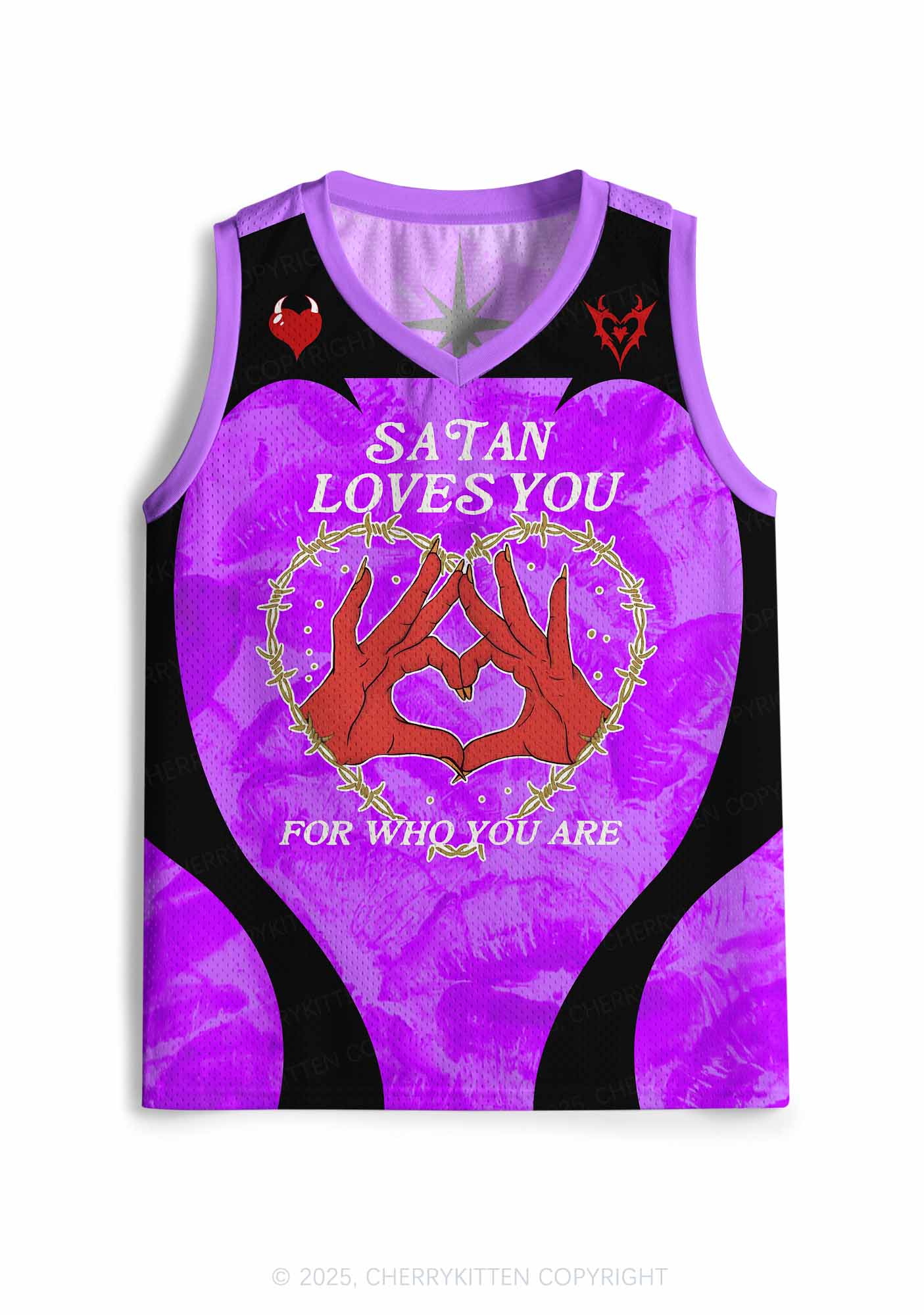 Custom Halloween Satan Loves You Y2K Sport Jersey Tank Cherrykitten - Image 2