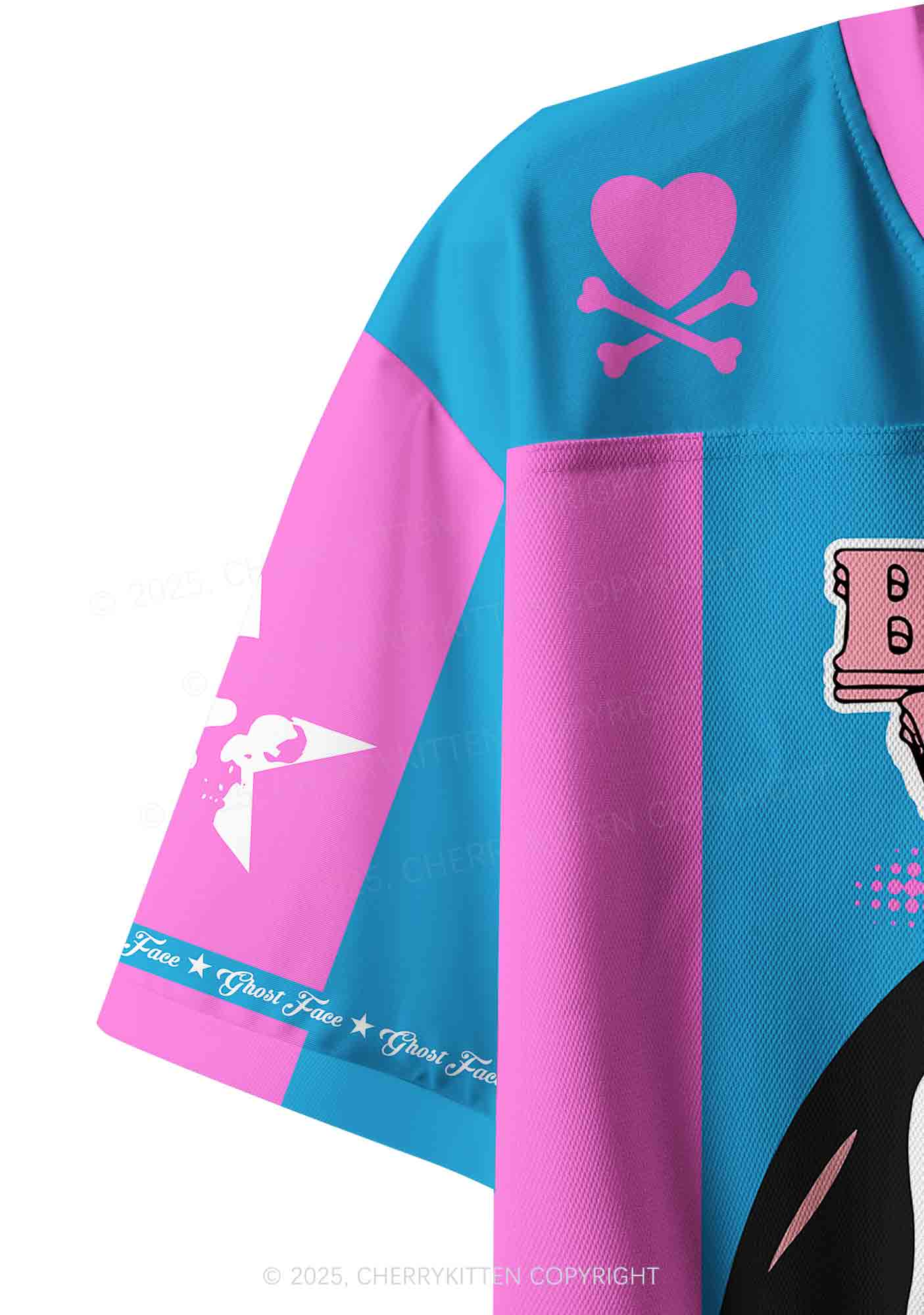 Custom Halloween Skeleton Boo You Hore Y2K Crop Sport Jersey Shirts Cherrykitten - Image 6