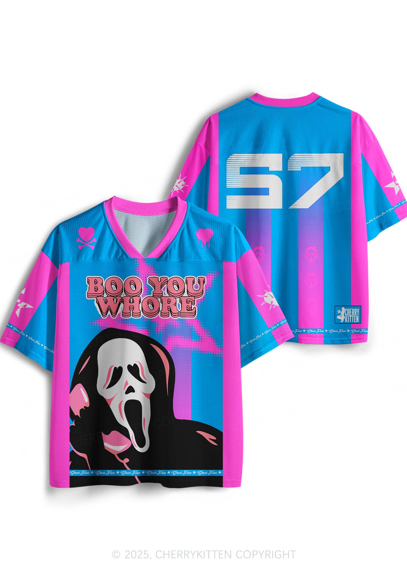 Custom Halloween Skeleton Boo You Hore Y2K Sport Jersey Shirts Cherrykitten - Image 4