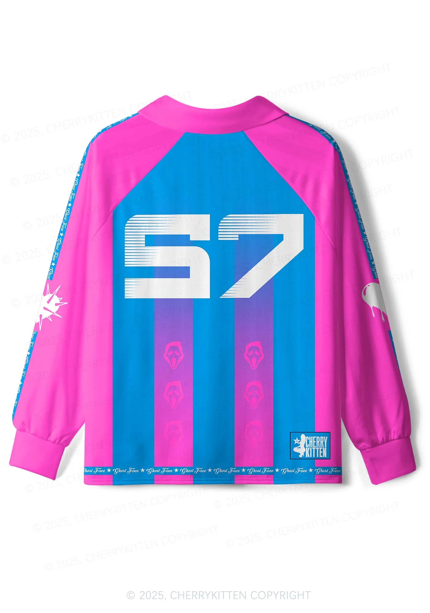 Custom Halloween Skeleton Boo You Hore Y2K Sport Long Sleeve Jersey Shirts Cherrykitten - Image 2