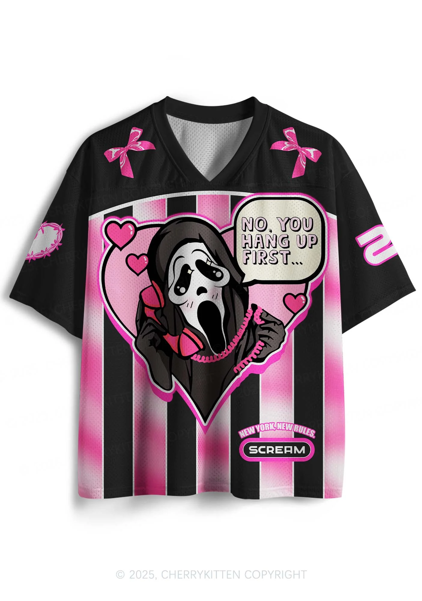 Custom Halloween Skeleton Heart Y2K Sport Jersey Shirts Cherrykitten - Image 2